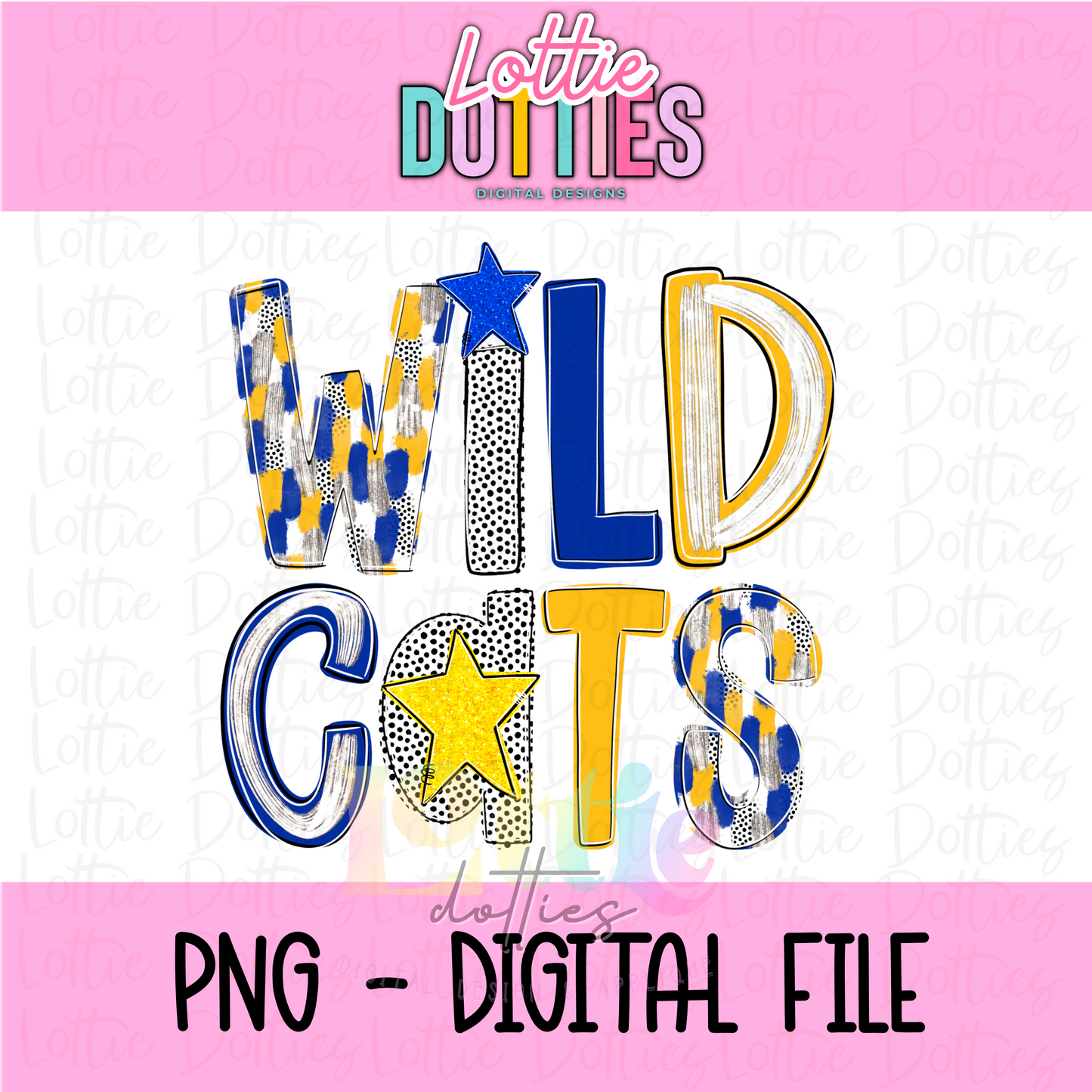 Wildcats Poppy PNG - Wildcats - sublimation design - Digital Download - Royal and Gold