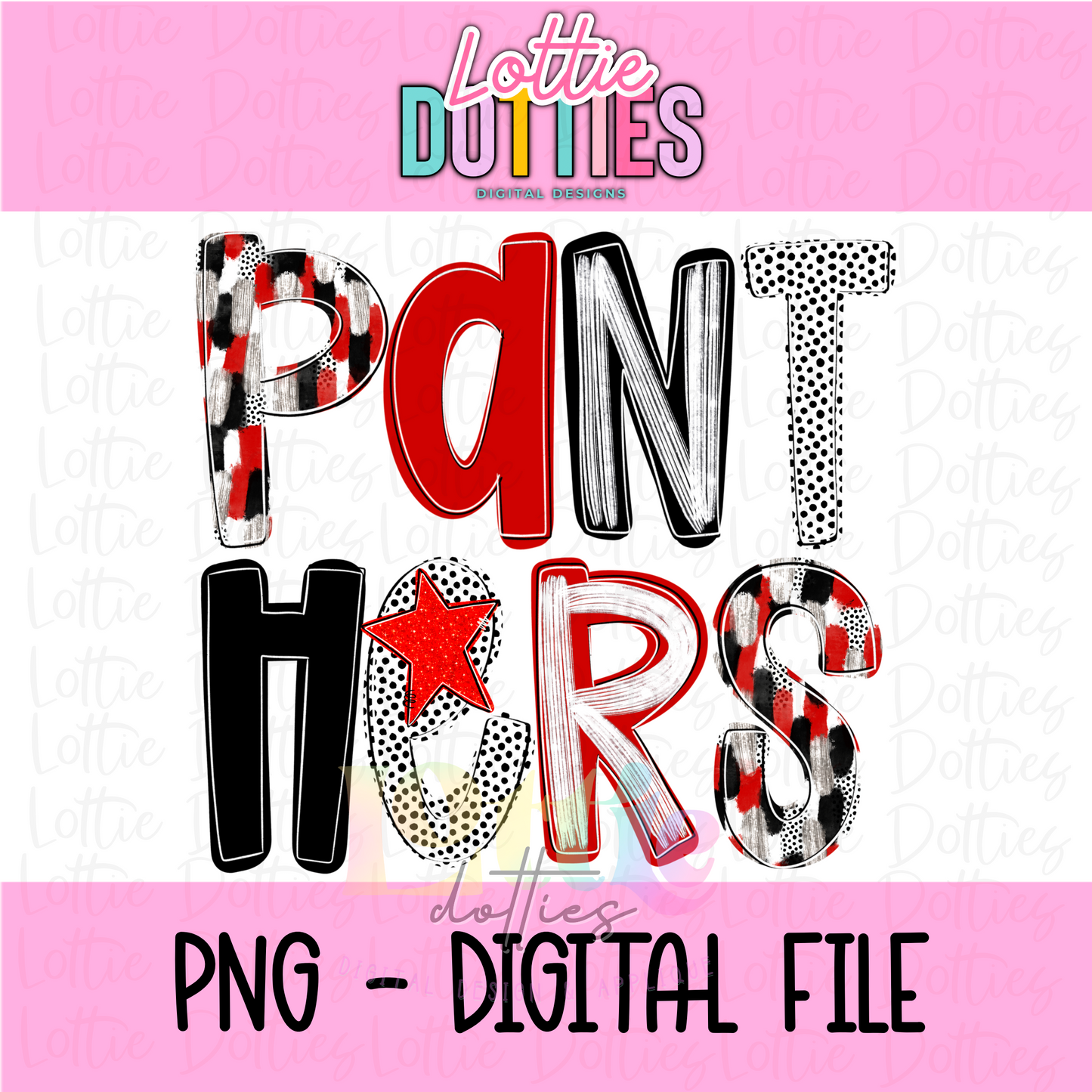 Panthers Poppy PNG - Panthers Sublimation - Digital Download - Red and Black
