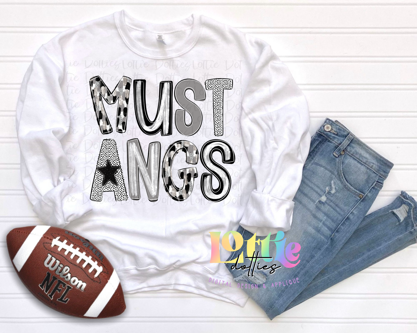 Mustangs Poppy PNG - Mustangs sublimation design - Digital Download - Black and Silver