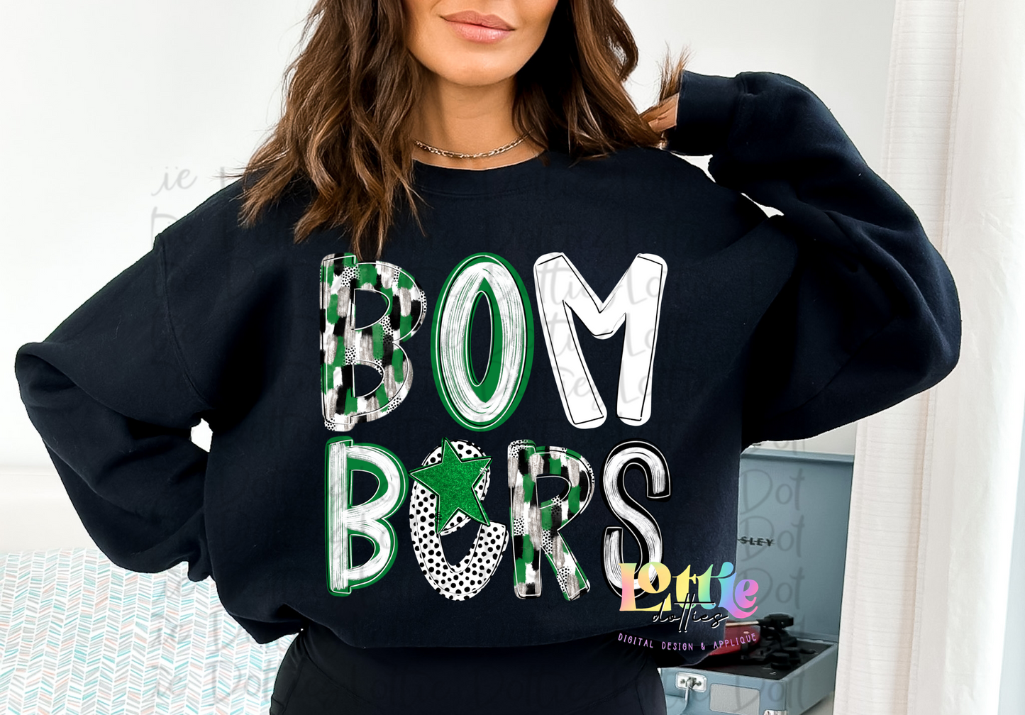 Bombers Poppy Png - Bombers Sublimation- Digital Download - Green and Black