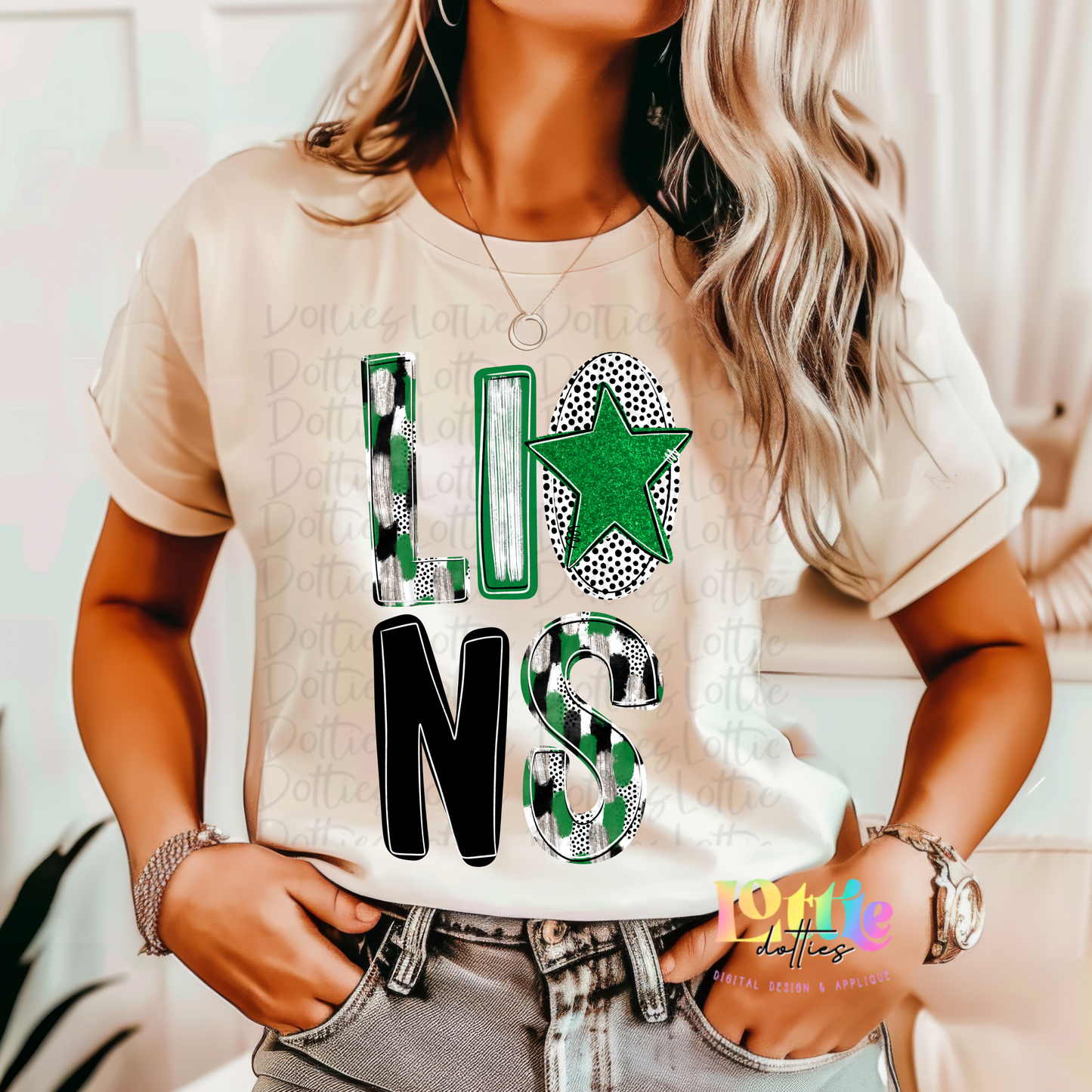 Lions Mascot PNG - Poppy Mascot Designs - Digital Download - Green and Black