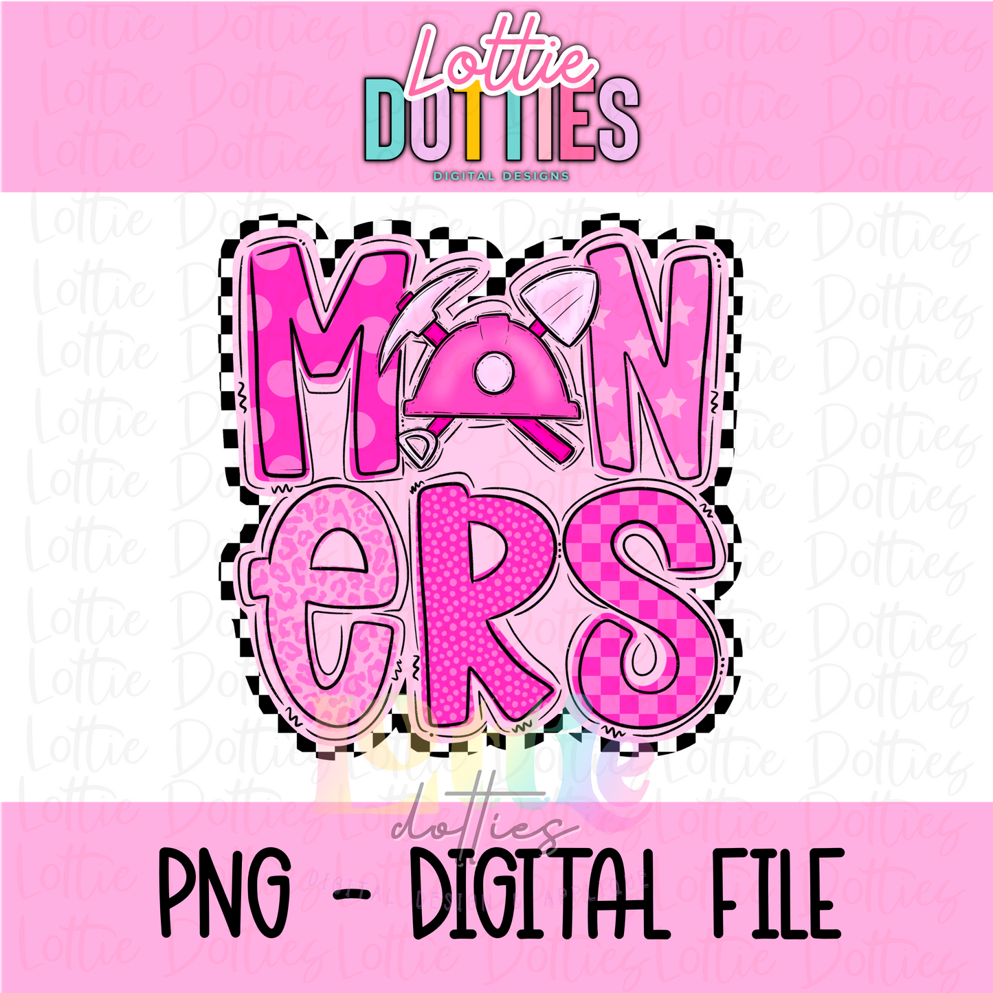 Miners PNG - Miners sublimation design - Digital Download - Pink Checker Poppy