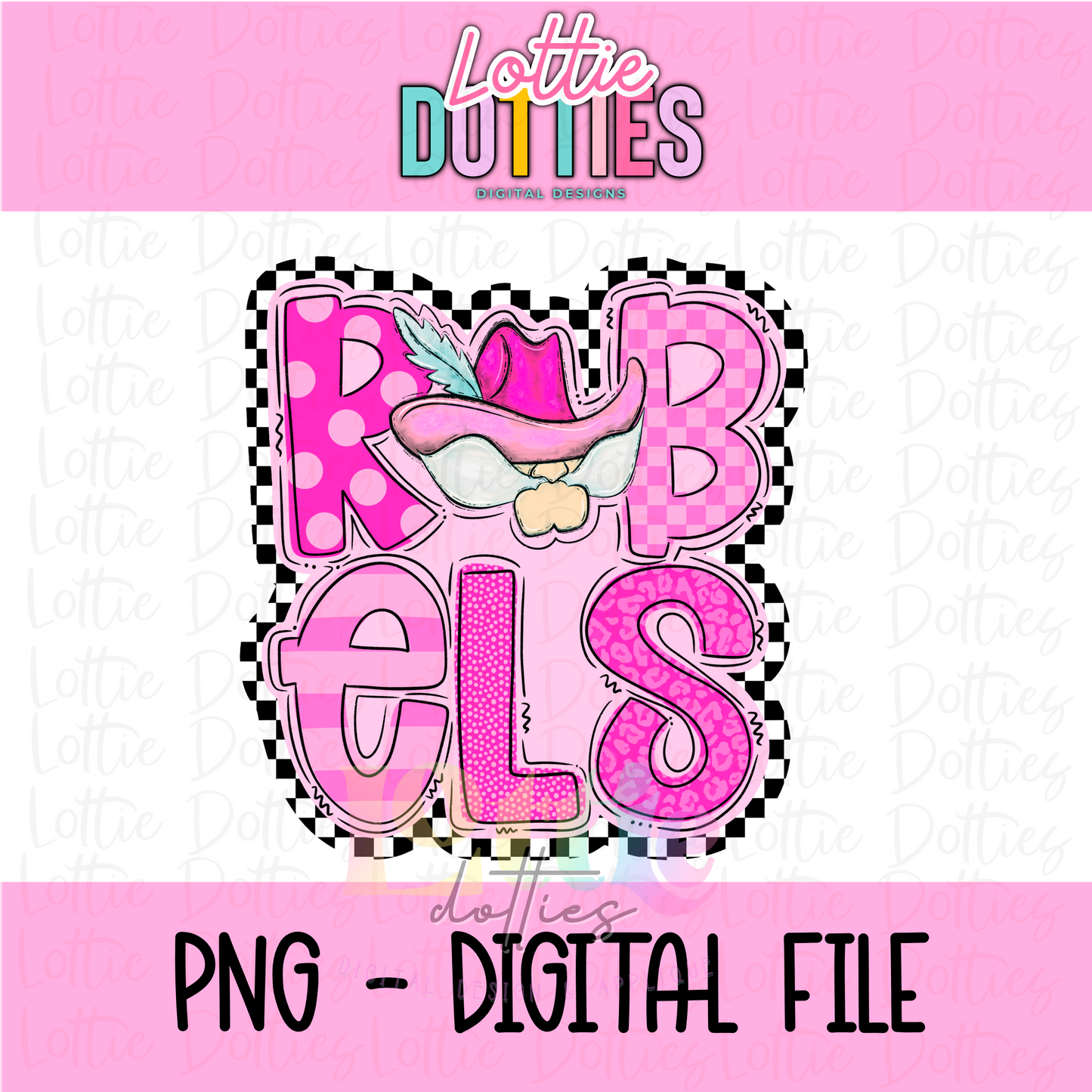 Rebels Poppy Mascot PNG - Poppy Mascot Designs - Digital Download - Pink Checker Poppy