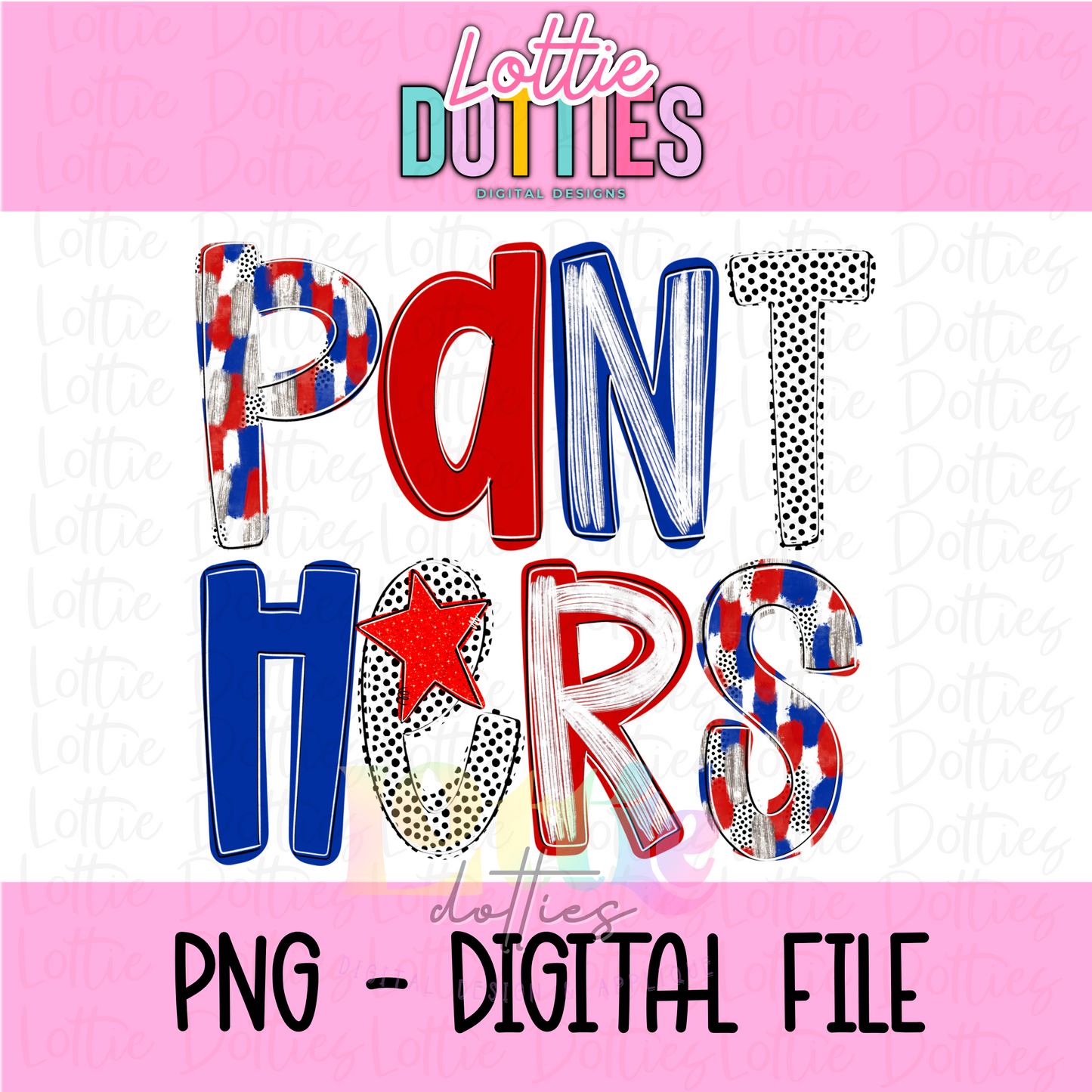 Panthers Poppy PNG - Panthers Sublimation - Digital Download - Red and Royal