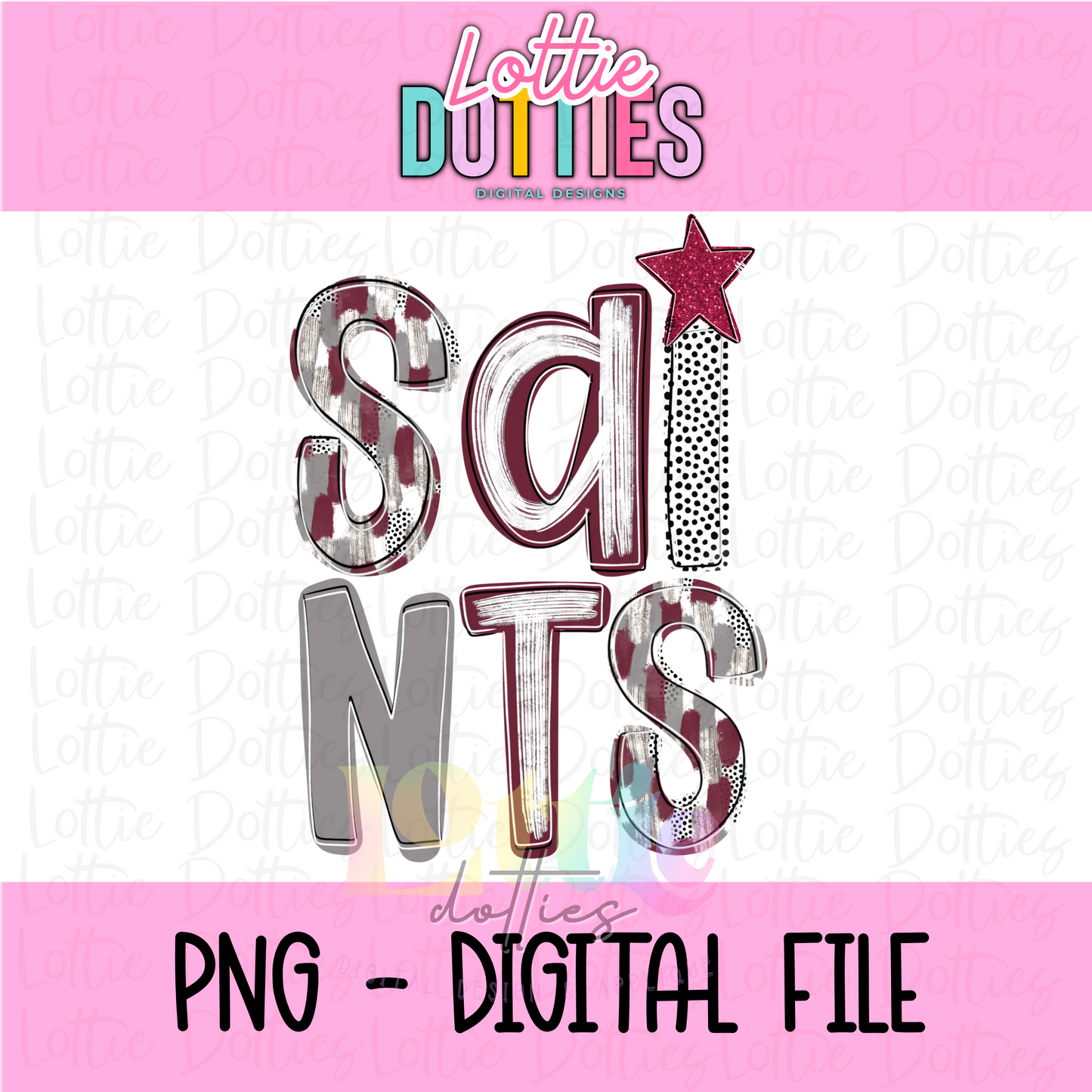 Saints PNG - Poppy sublimation design - Digital Download