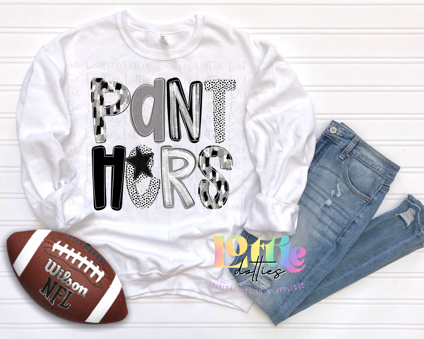 Panthers Poppy PNG - Panthers Sublimation - Digital Download - Black and Gray