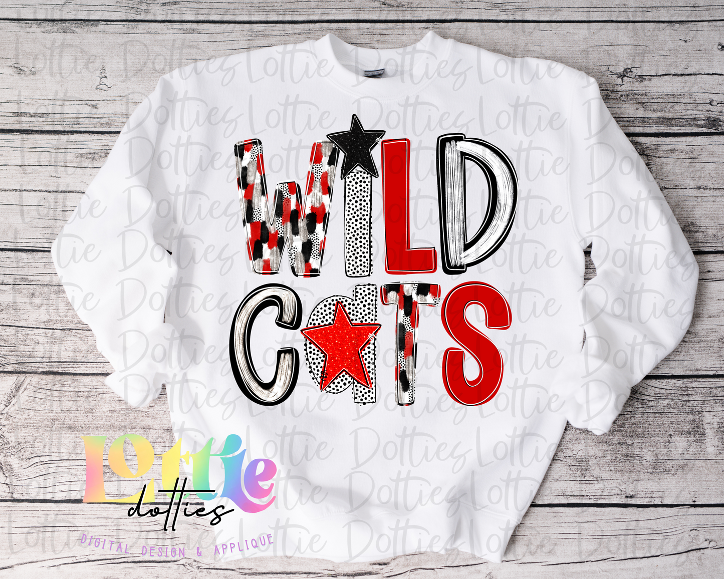 Wildcats Poppy Png - Wildcats Sublimation Design - Digital Download - Red and Black