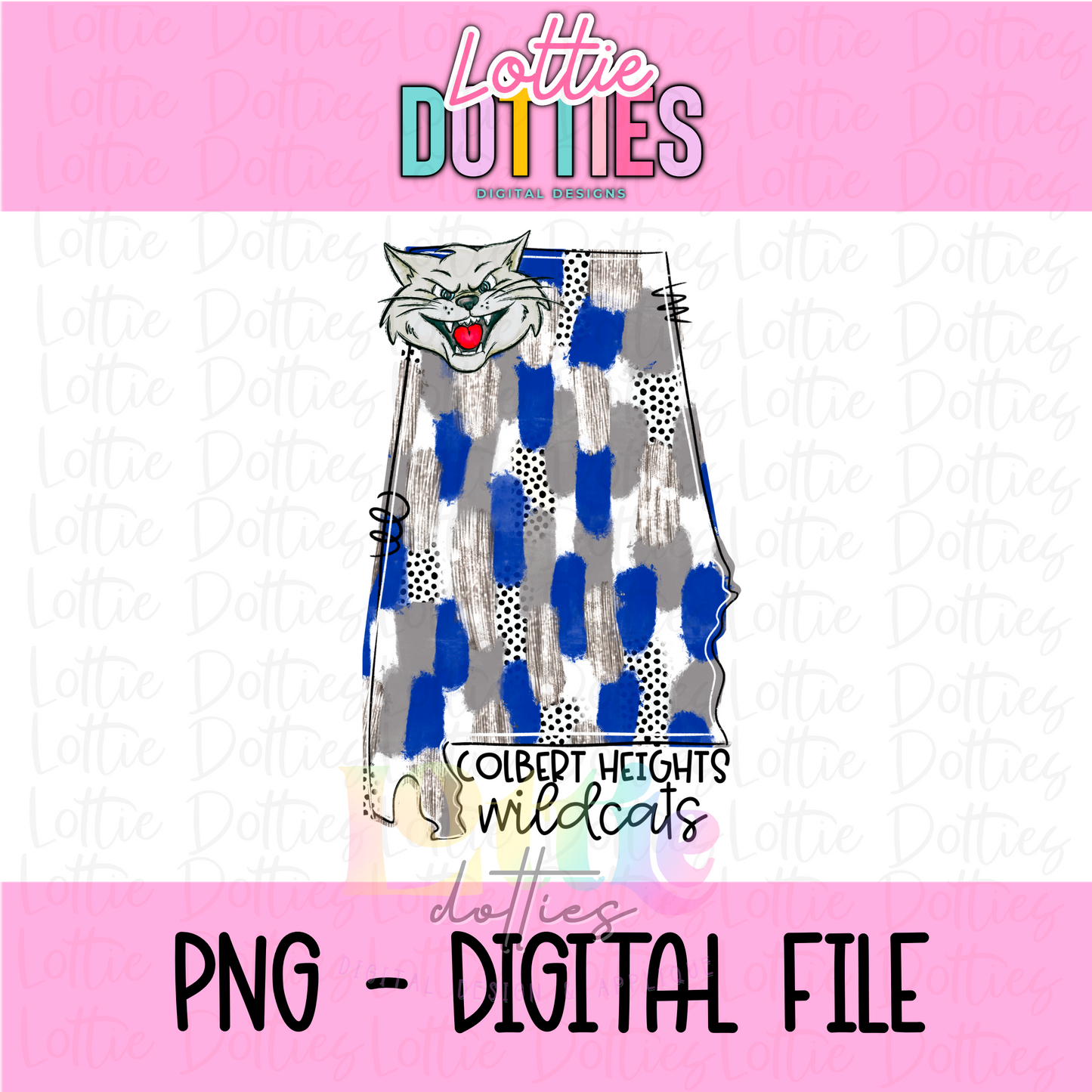 Colbert Heights Wildcats PNG - Wildcats - sublimation design - Digital Download - State with Mascot head
