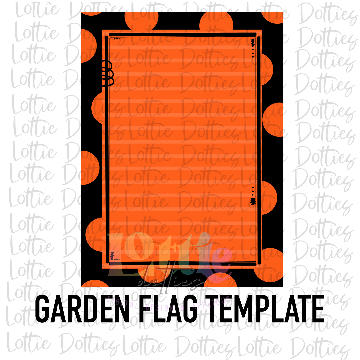 Blank Flag - PNG - Blank - Sublimation - Digital Download - Orange and Black Dots