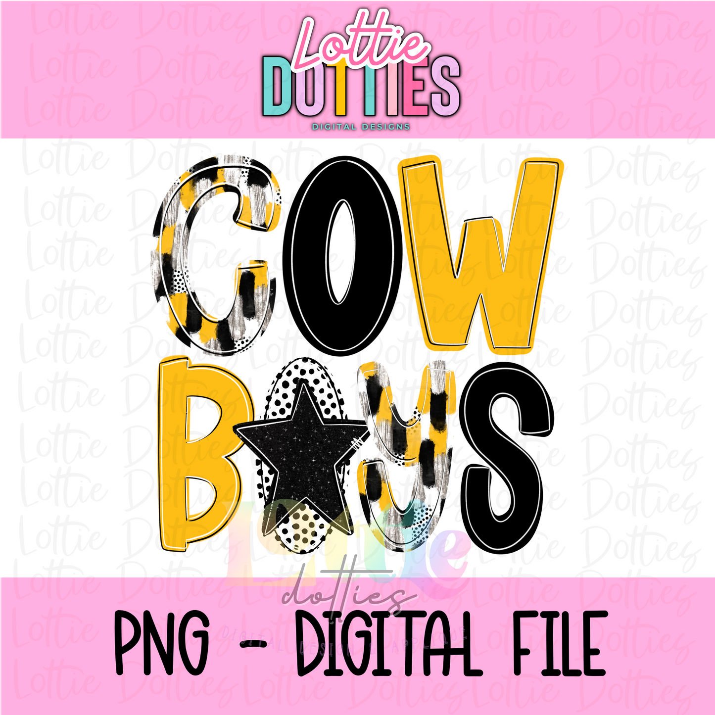 Cowboys Poppy Png - Digital Download - Cowboys Sublimation - Black and Gold