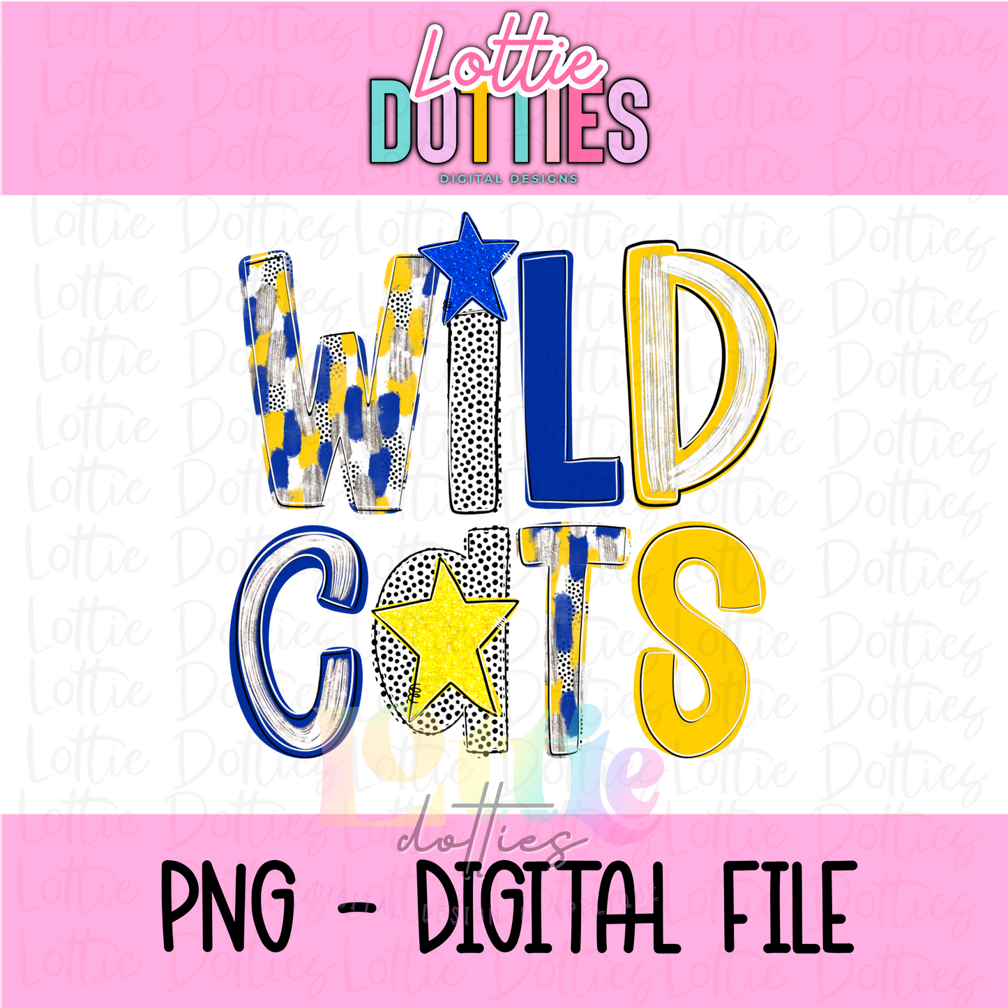 Wildcats poppy PNG - Wildcats sublimation design - Digital Download - Royal and Gold