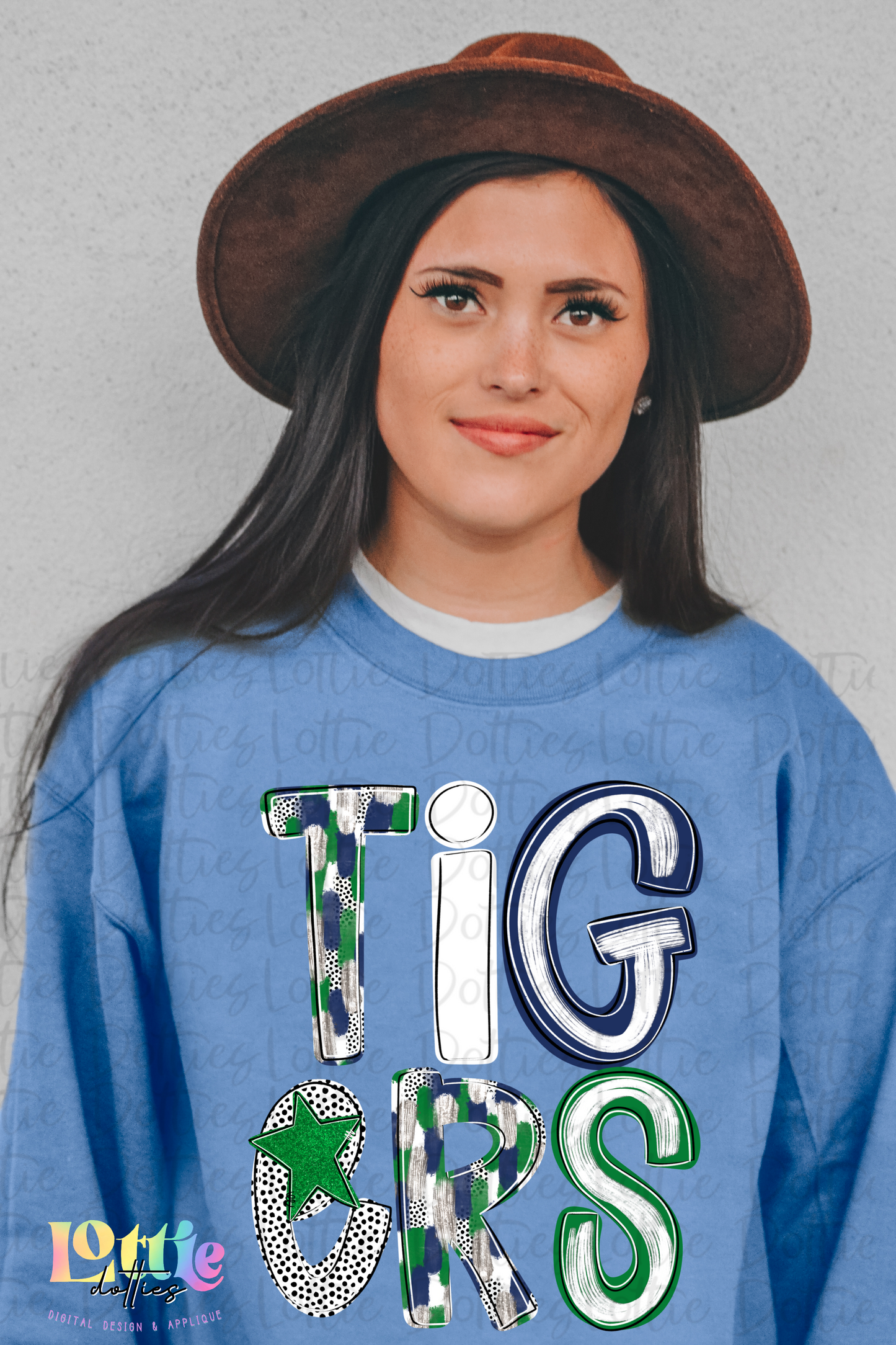 Tigers Poppy PNG - Tigers sublimation design - Digital Download - Green and Navy