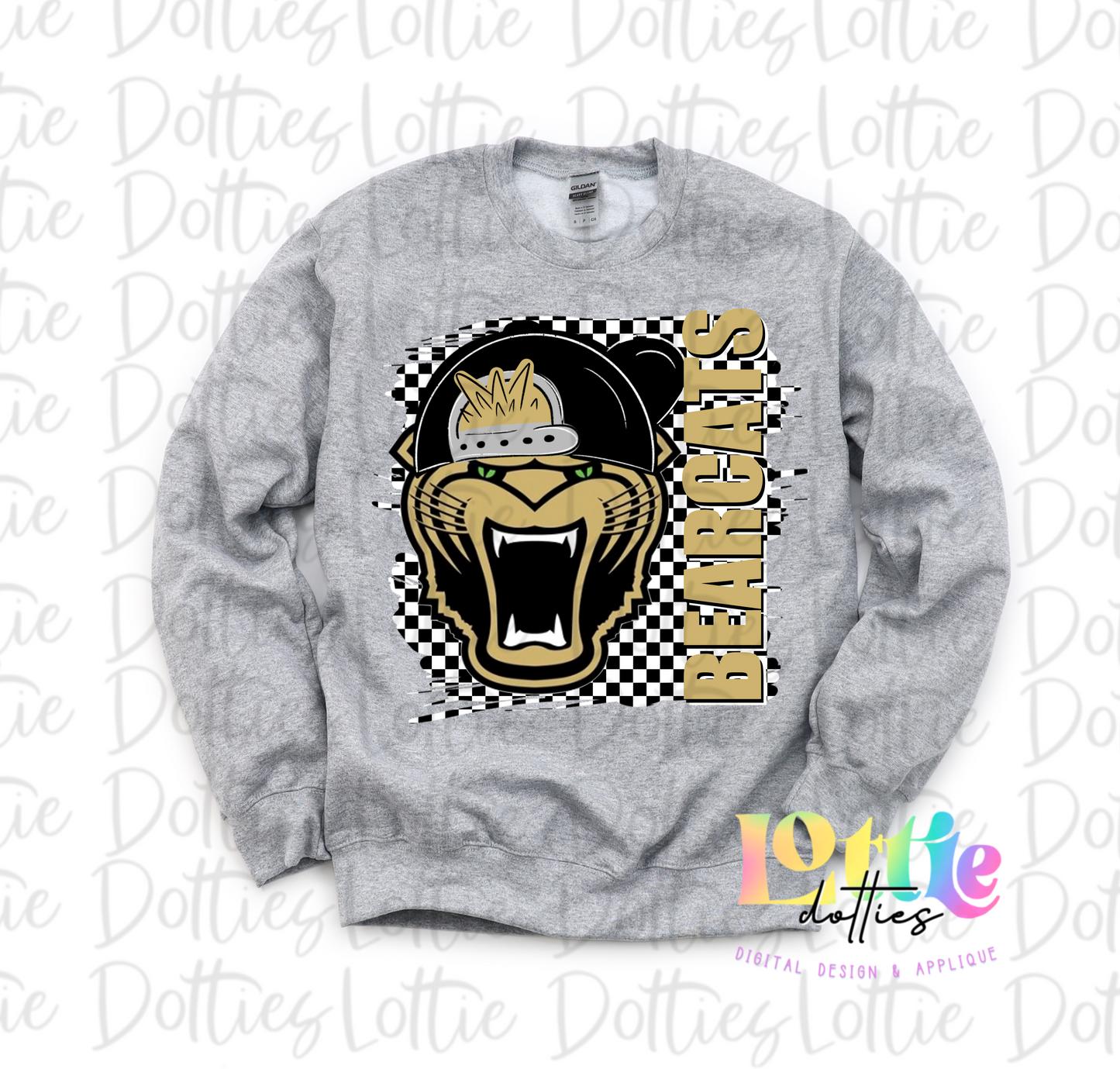 Bearcats PNG - Bearcats - sublimation design - Digital Download - Checkered Mascot with Hat