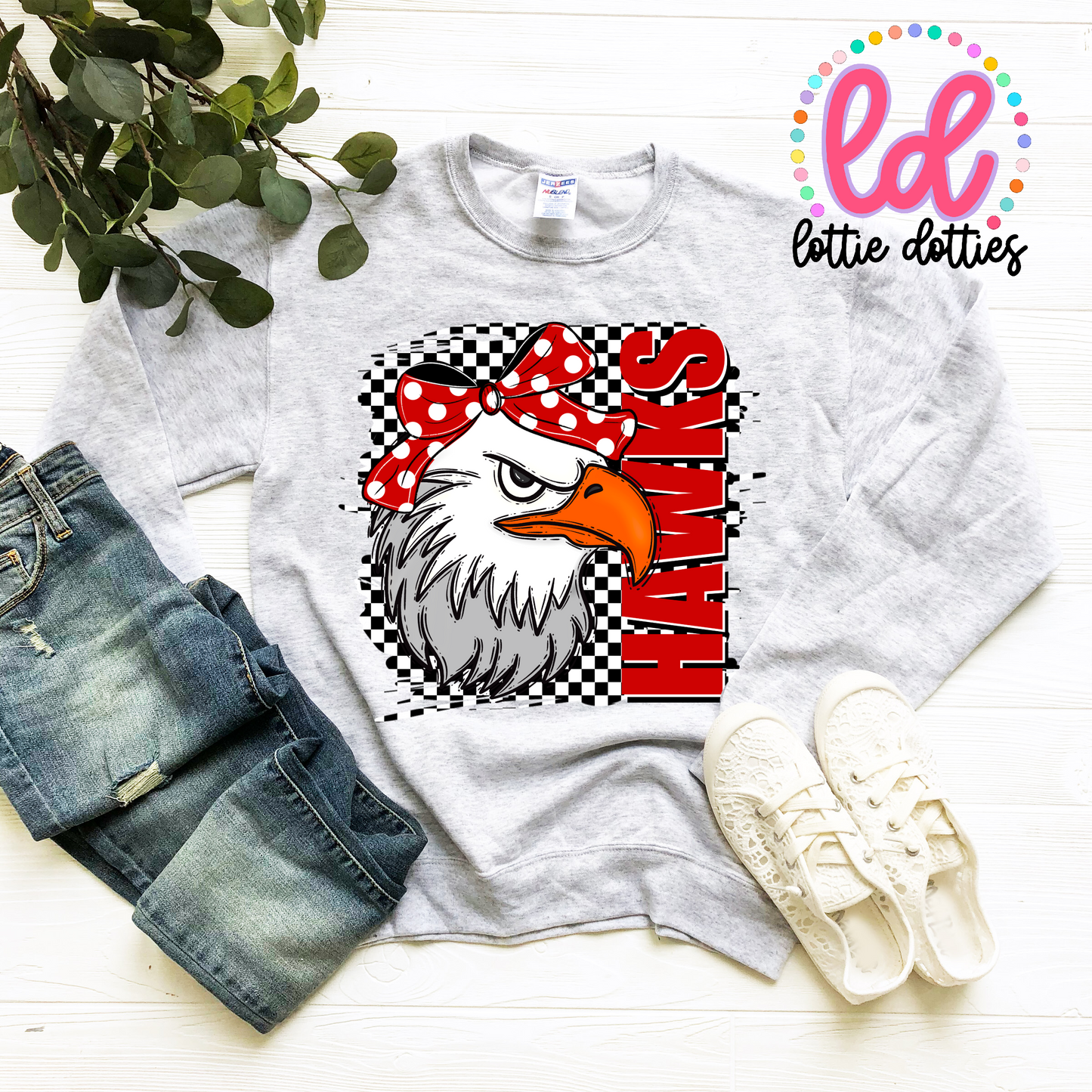 Hawks PNG - Instant Download - Digital Download - Sublimation Design - Checkered Bow