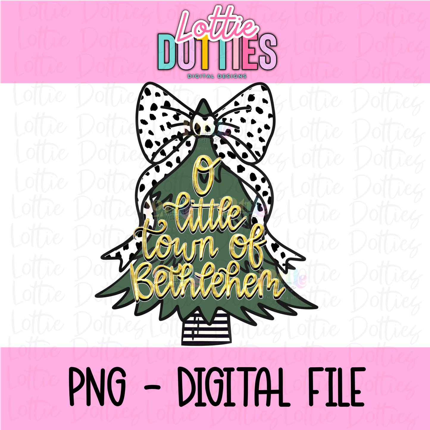 Little Town of Bethlehem Tree PNG - Religious - Christmas Sublimation Design- Digital Download