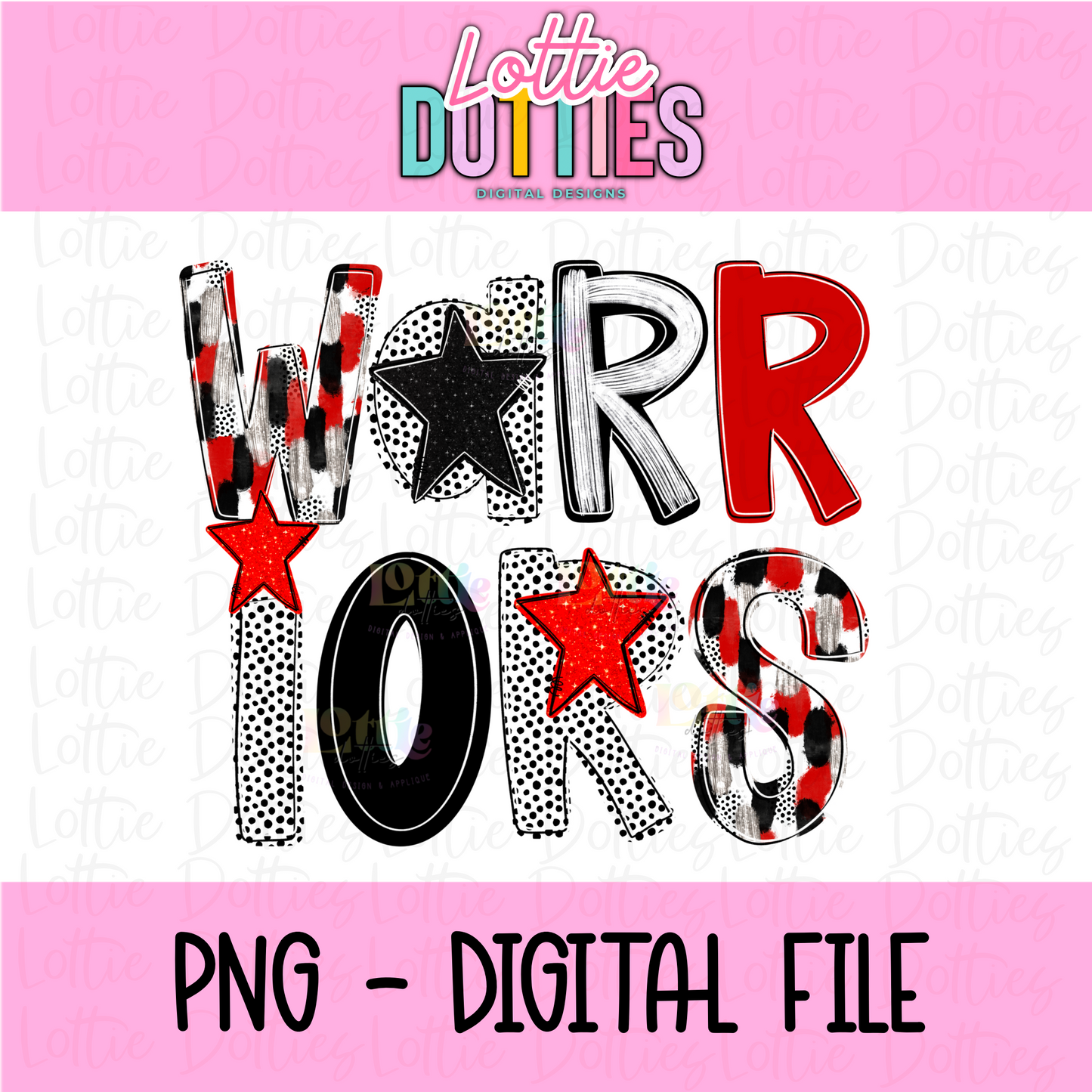 Warrior Png - Poppy Mascot Sublimation Design - Digital Download - Red and Black