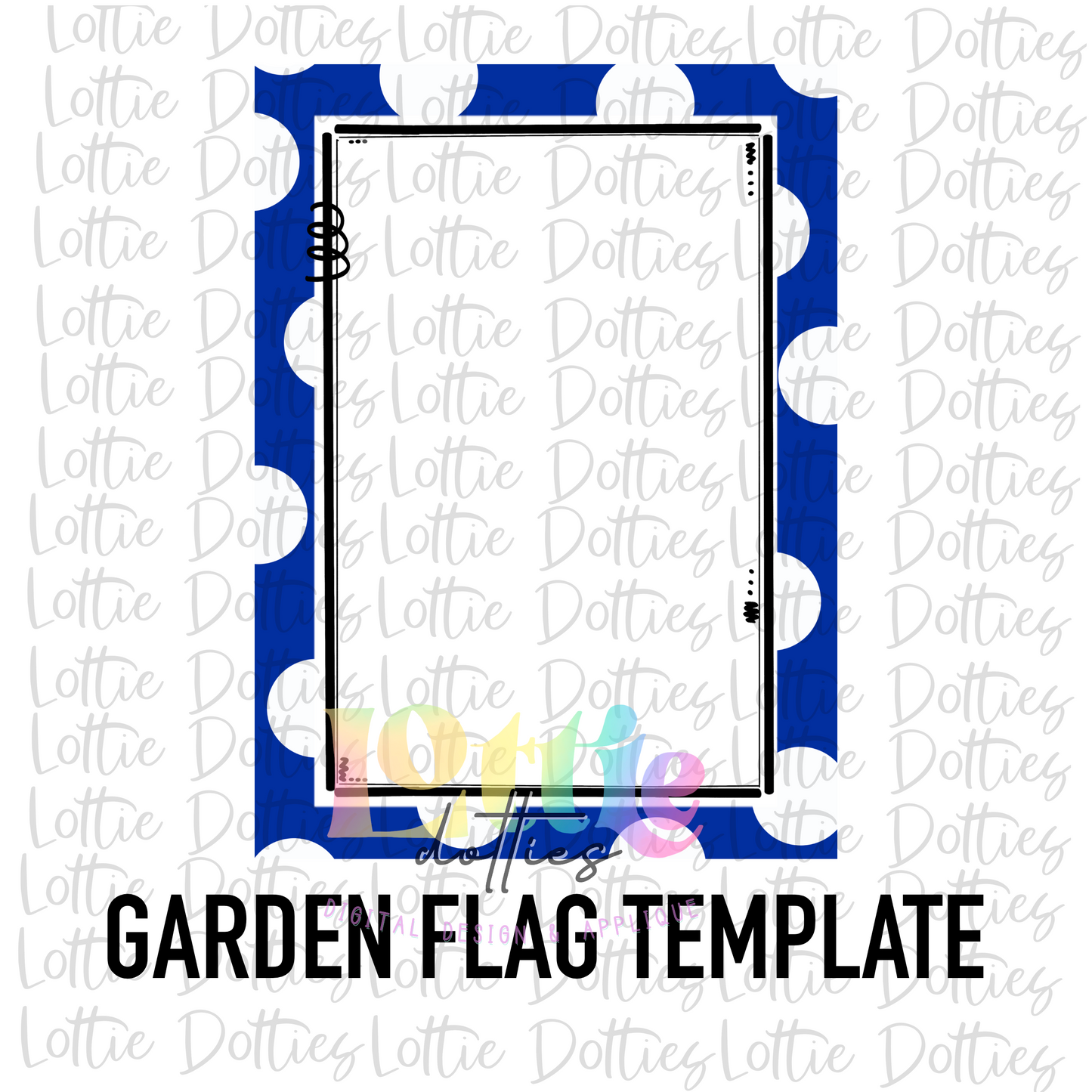 Blank Flag PNG - Flag Sublimation - Digital Download - Royal and White Dots