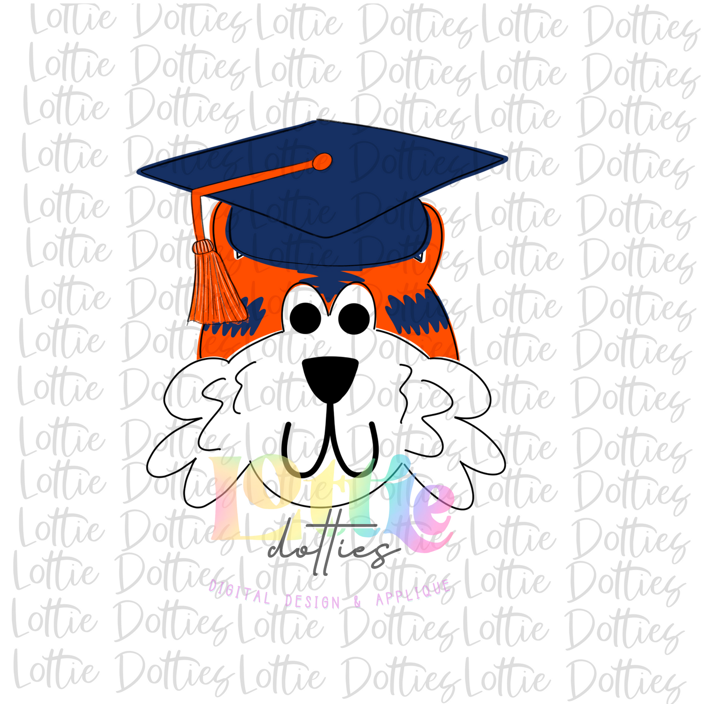 Tigers Grad PNG - TigersGrad Sublimation - Digital Download - Navy and Orange