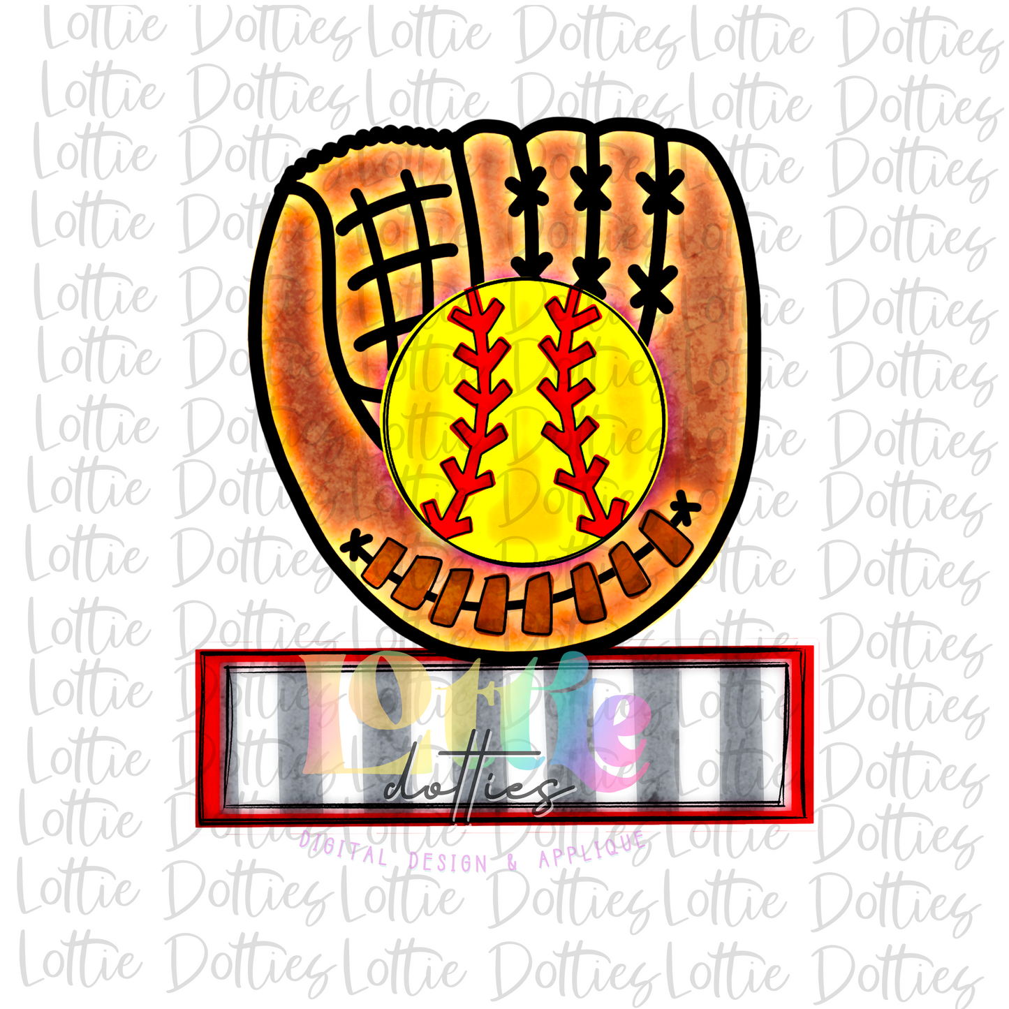 Softball Glove PNG - Softball Sublimation - Digital Download
