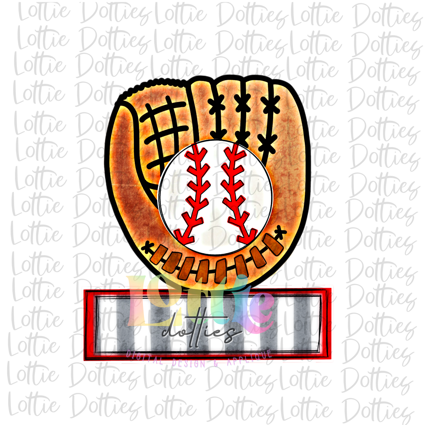 Baseball Glove PNG - Baseball Sublimation - Digital Download - Red Box