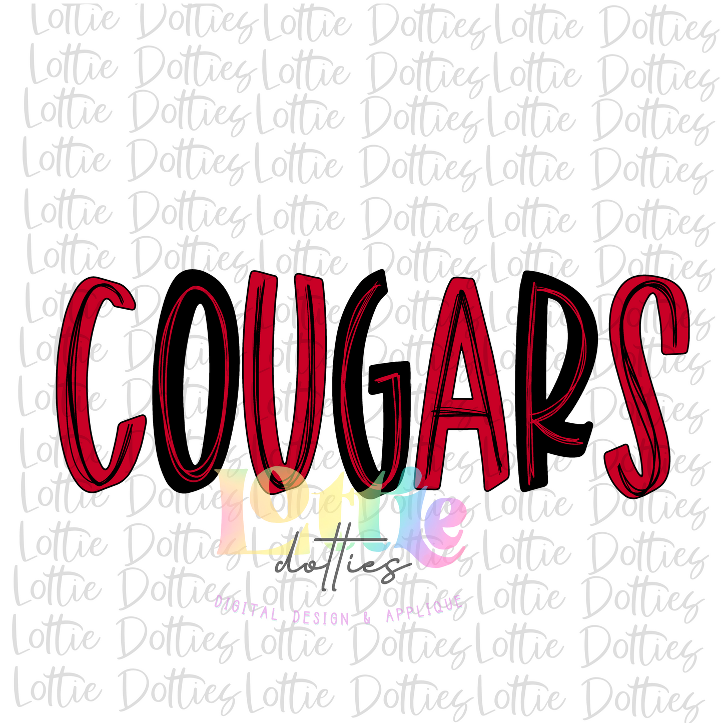 Cougars Png - Cougars Sublimation - Digital Download - Cardinal Red and Black