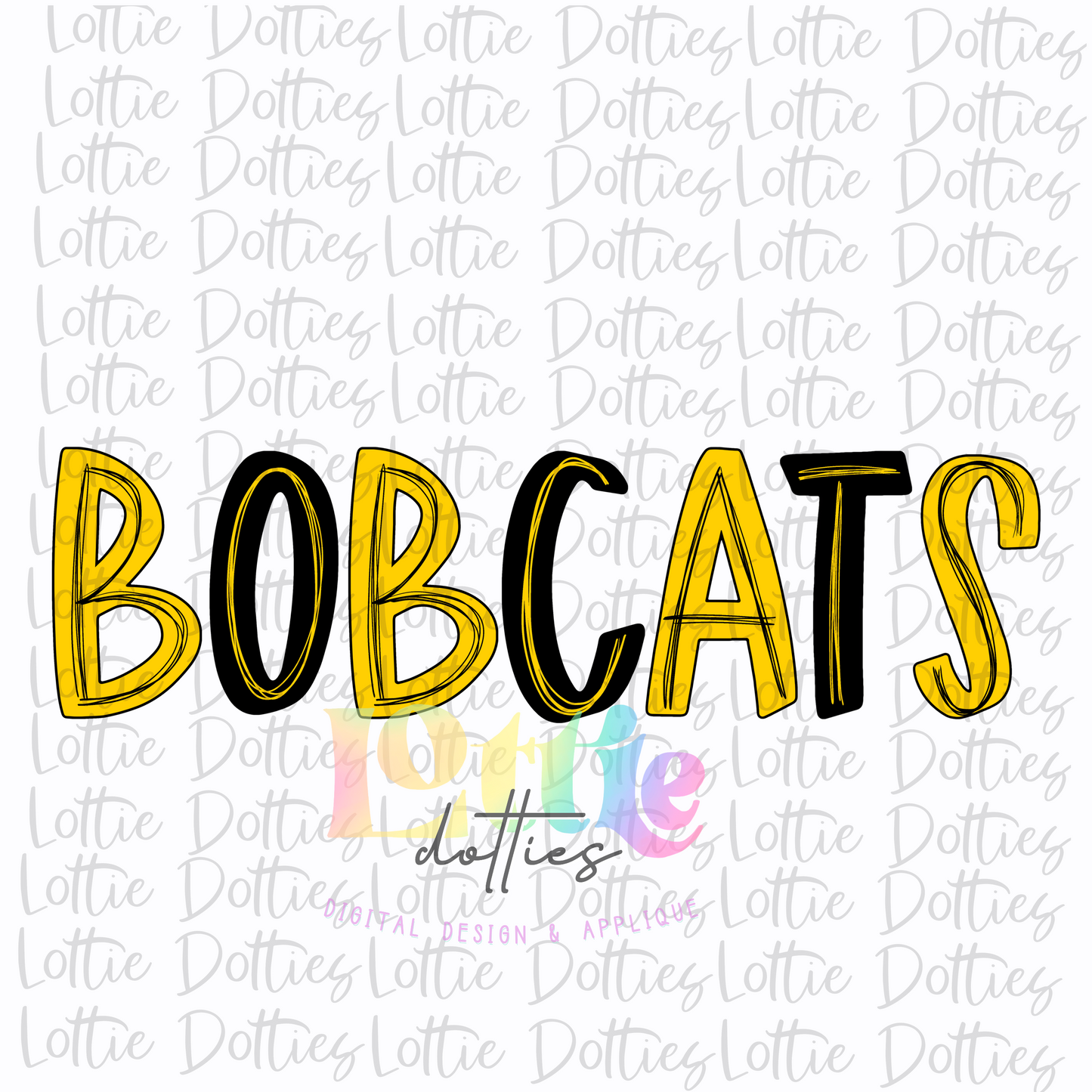 Bobcats PNG - Bobcats sublimation design - Digital Download - Black and Yellow