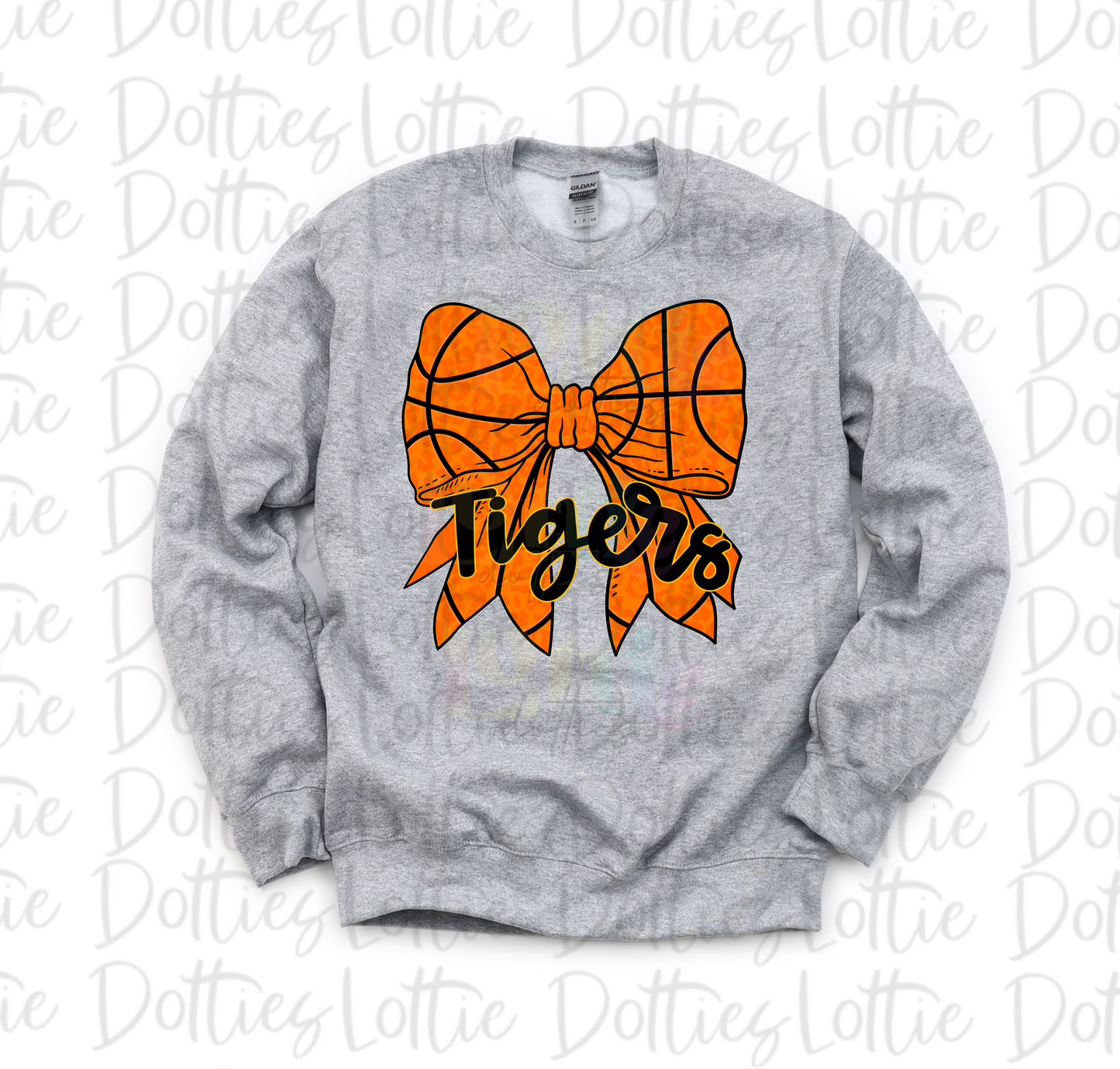 Tigers Bow Basketball PNG - Tigers sublimation design - Digital Download - Black and Gold