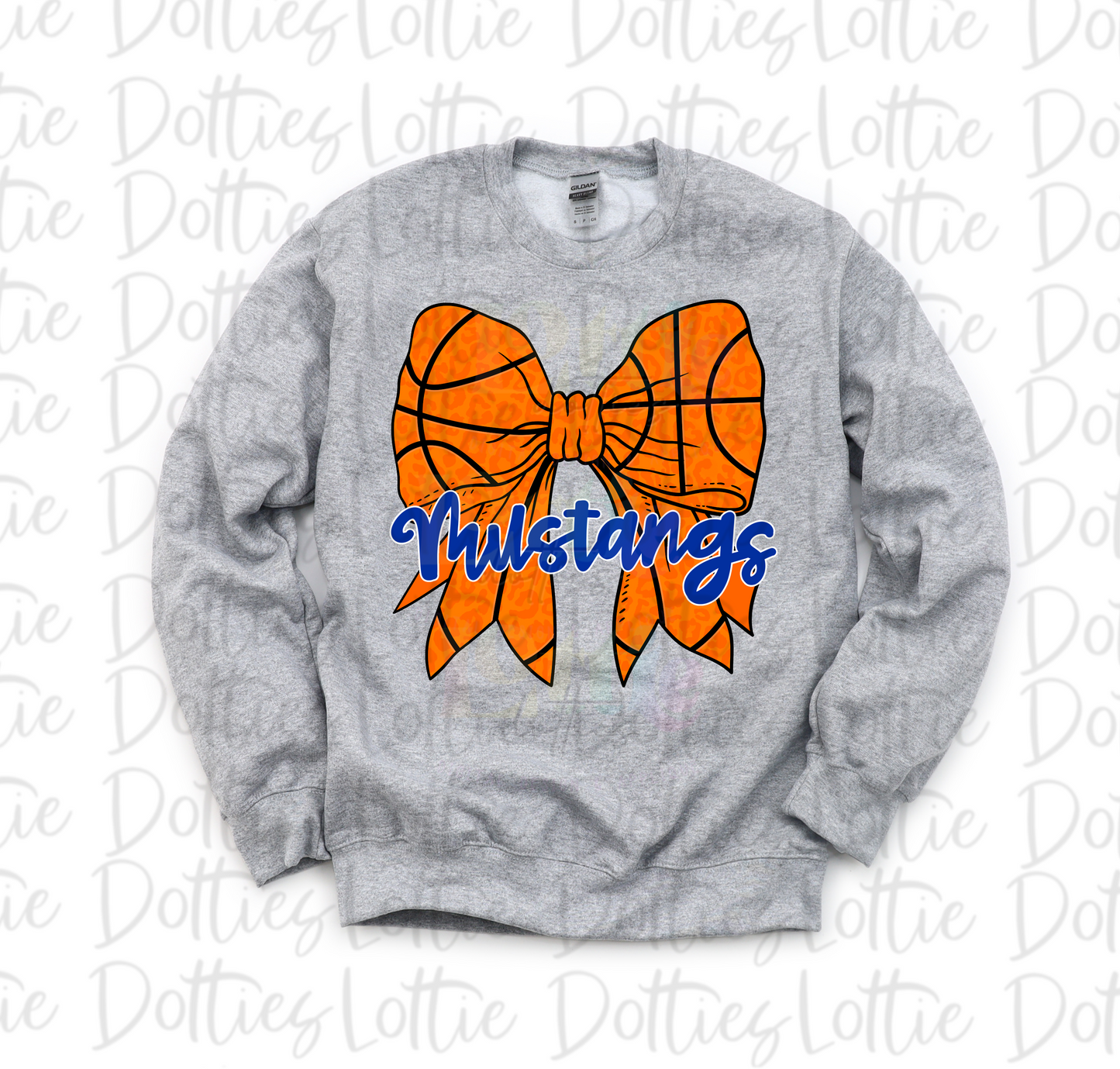 Bow Basketball Mustangs PNG - Mustangs Sublimation - Digital Download - Royal