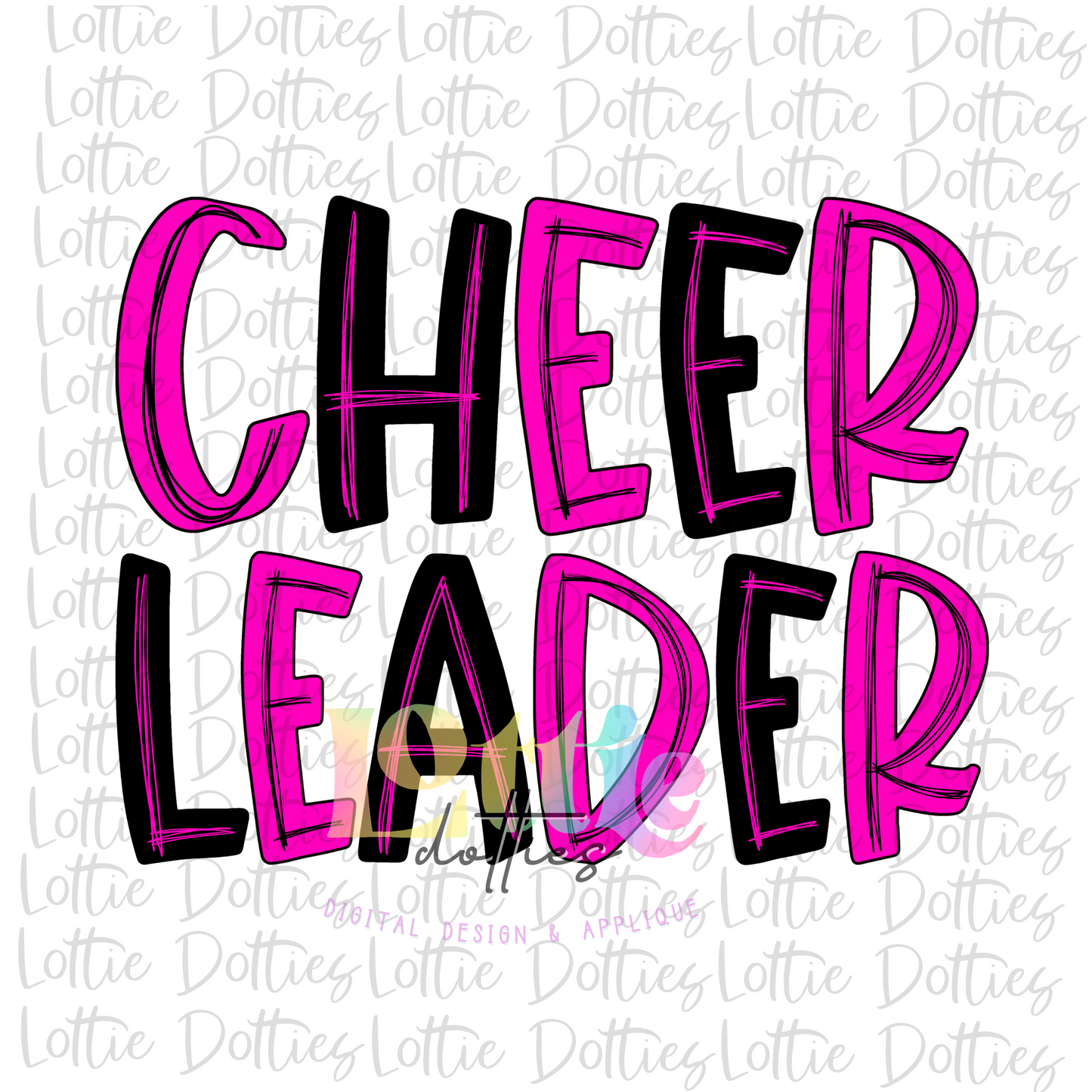Cheerleader Png - Cheerleader Sublimation File - Digital Download - Pink and Black