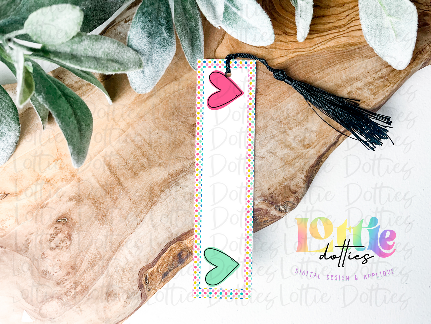 Bookmark Template PNG - School - Bookmark Heart Sublimation - Digital Download