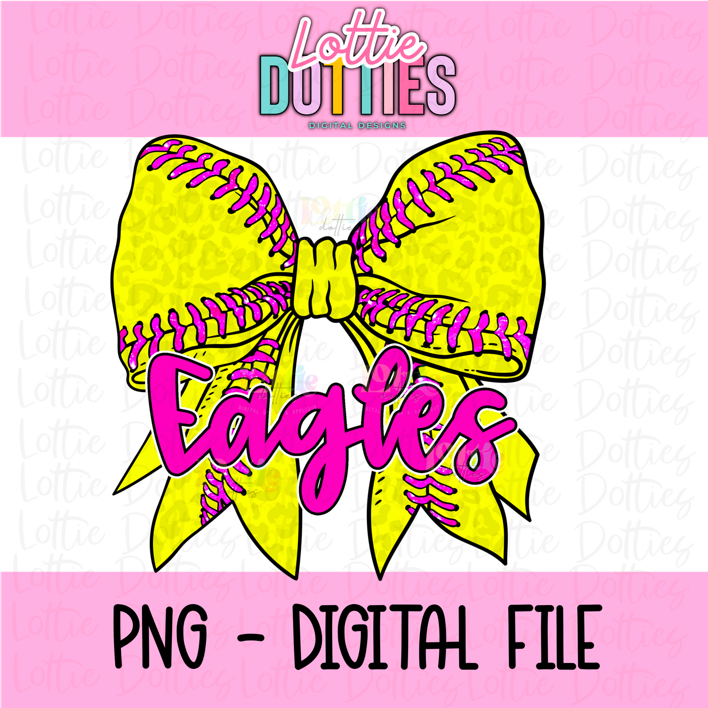 Eagles PNG - Eagles Softball bow design - Digital Download - Pink