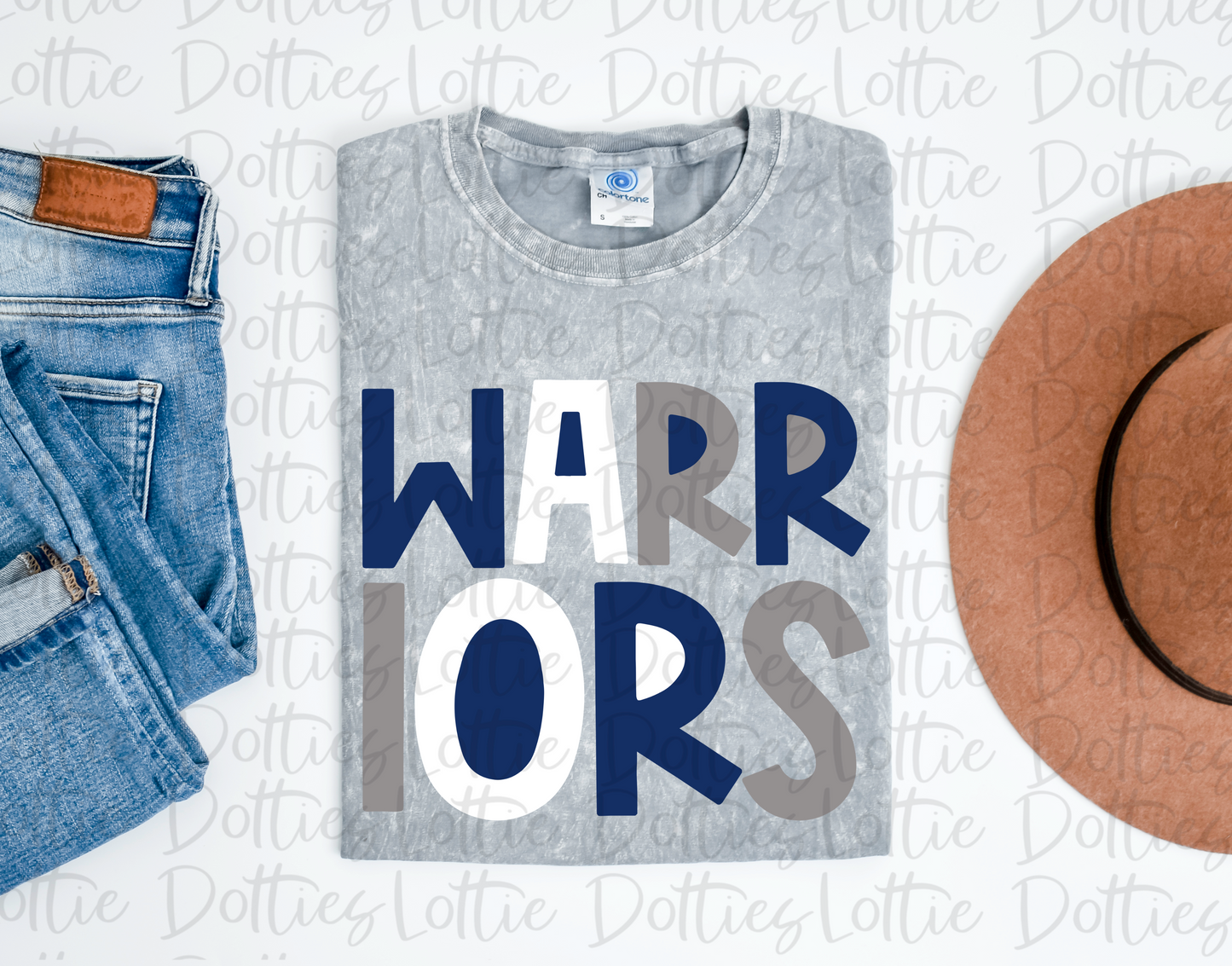 Warrior Png - Mascot Sublimation Design - Digital Download - Navy, Gray and White Filled