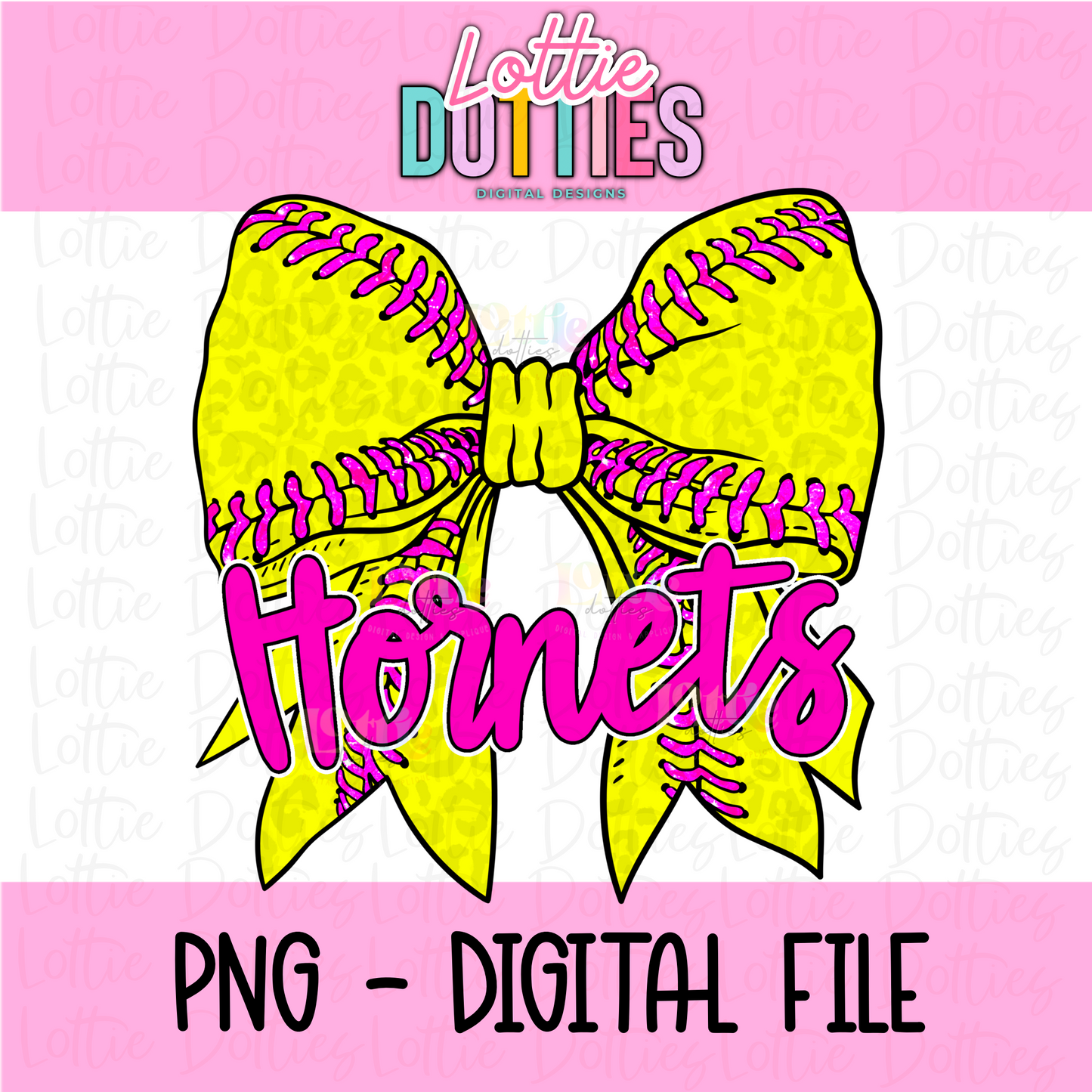 Hornets PNG - Hornets Softball bow design - Digital Download - Pink