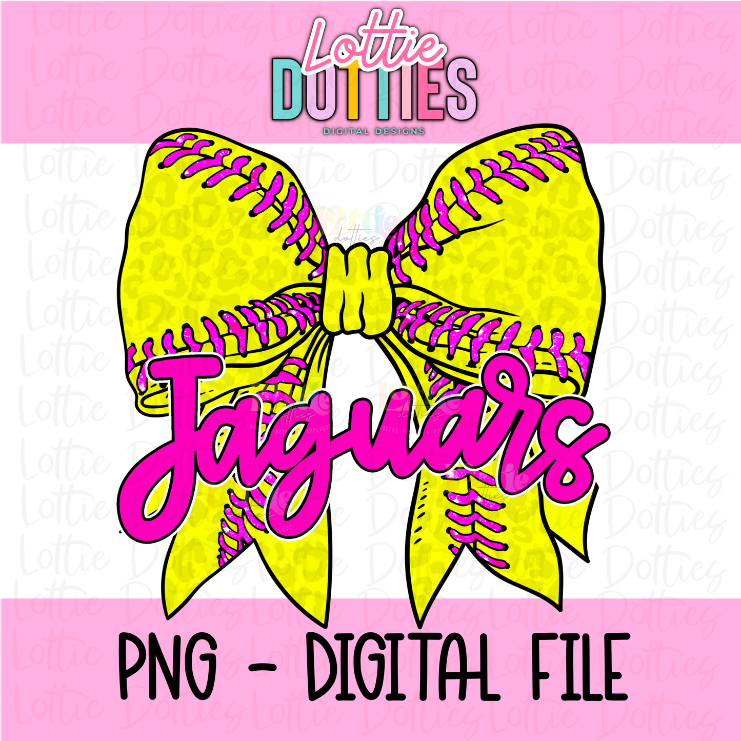 Jaguars Bow Softball PNG - Jaguars sublimation design - Digital Download - Pink