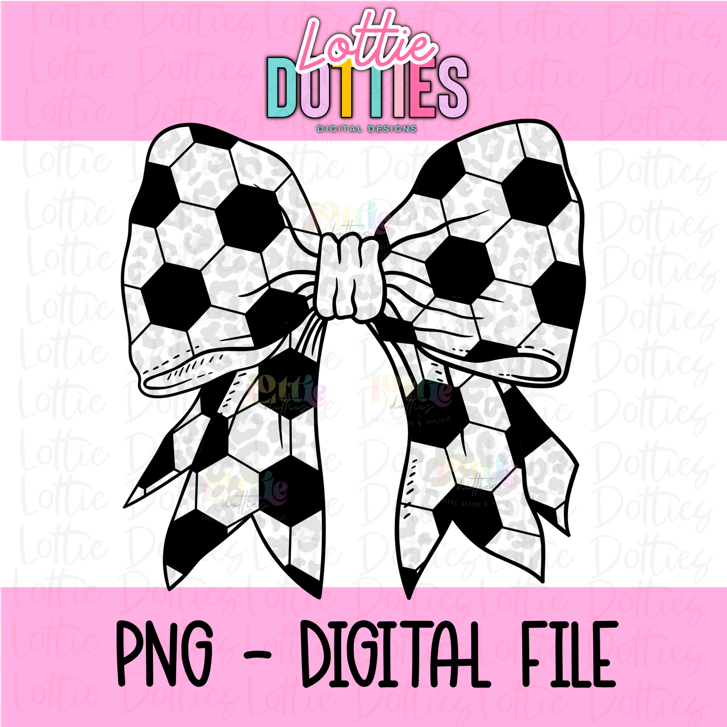 Soccer Bow -- PNG - Bow Design Sublimation - Digital Download