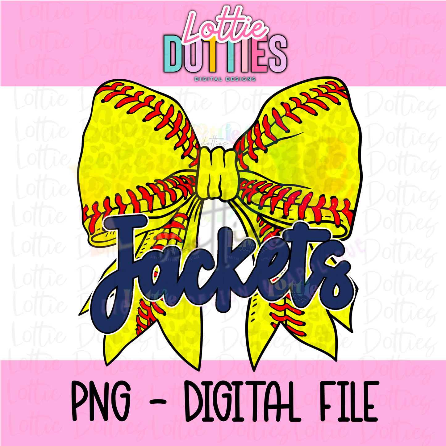 Jackets Bow Softball Png - Jackets Sublimation- Digital Download - Navy
