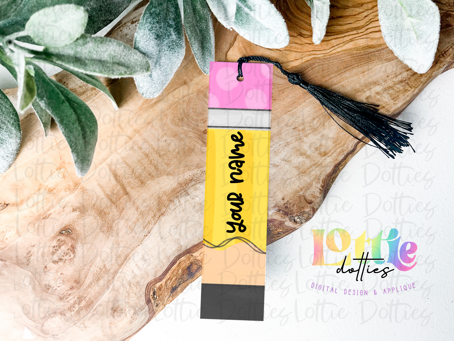 Bookmark Template PNG - School - Pencil Bookmark Sublimation - Digital Download