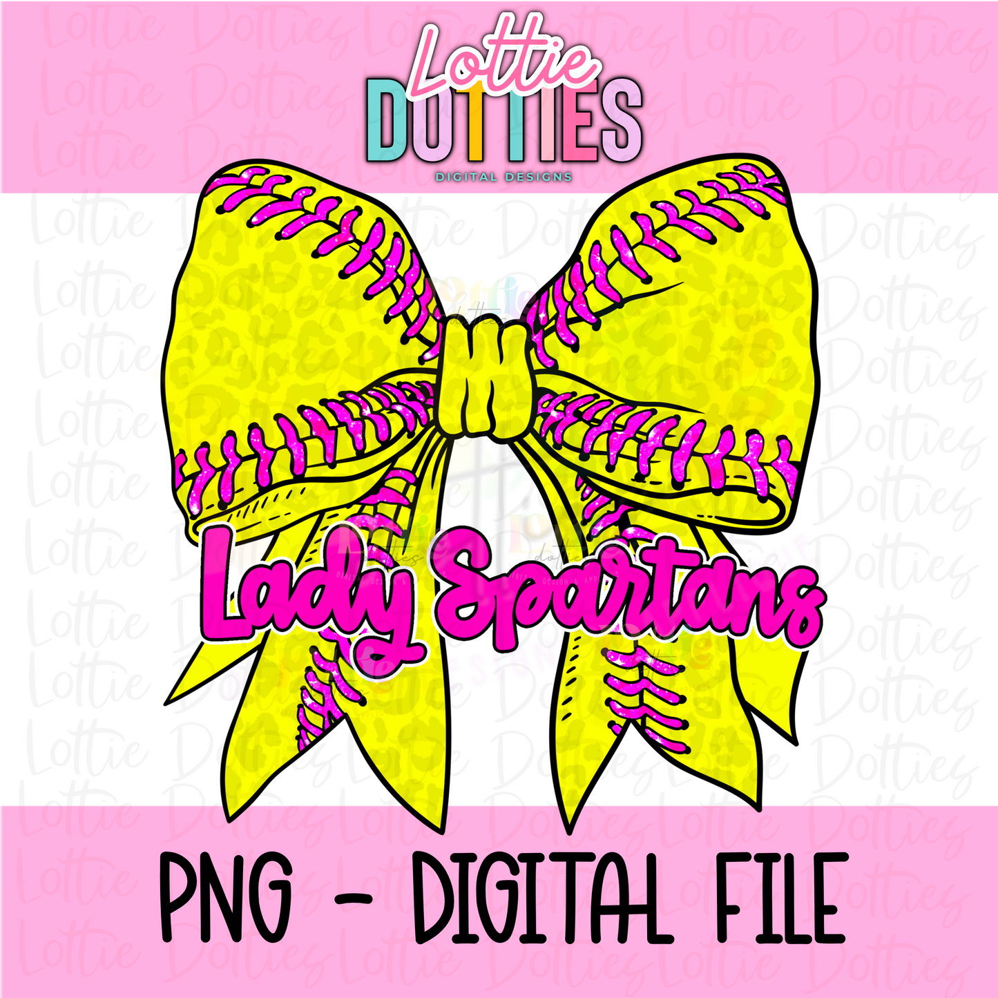 Softball Bow Spartans PNG - Lady Spartans - Sublimation design - Digital Download