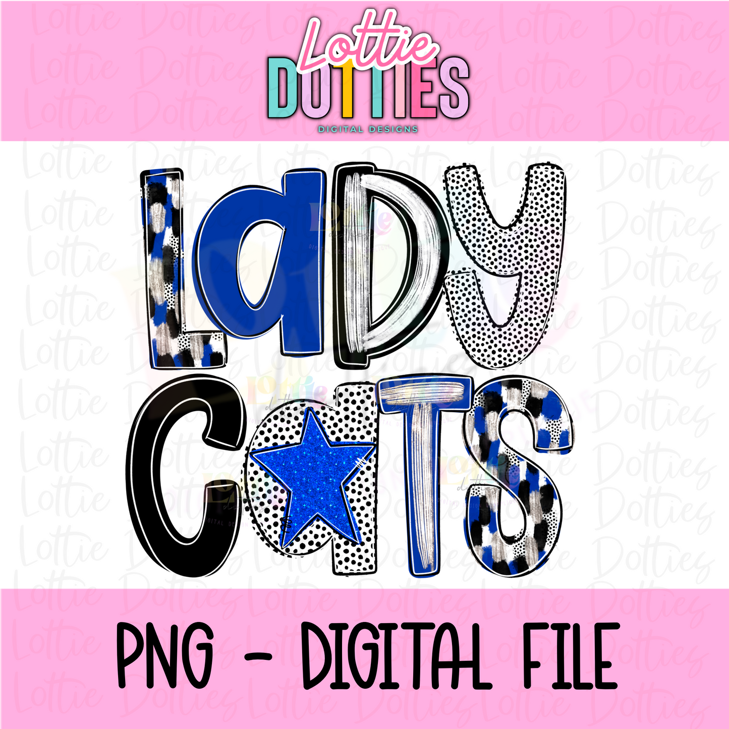 Lady Cats PNG - Ladycats Sublimation - Digital Download - Poppy Royal and Black