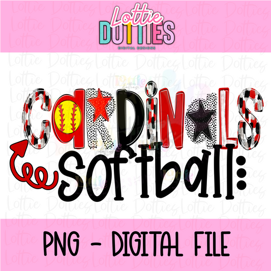 Cardinals Softball  PNG - Softball - Cardinals Sublimation design - Digital Download