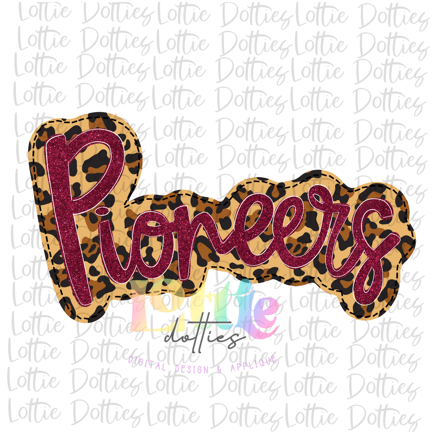 Pioneers Png - Pioneers Subliation - Digital Download - Leopard and Maroon Rhinestone
