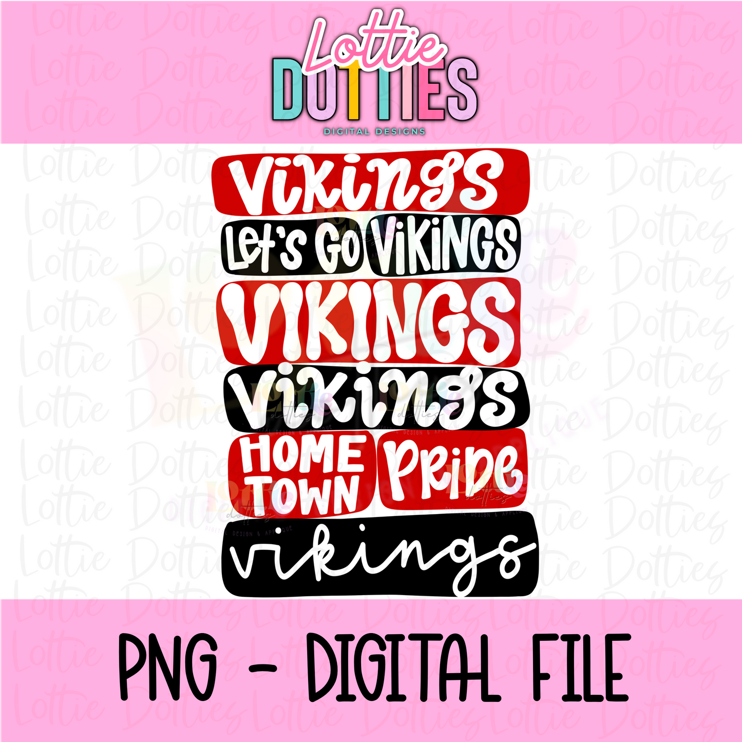 Vikings PNG - Vikings Sublimation design - Digital Download - Red and Black