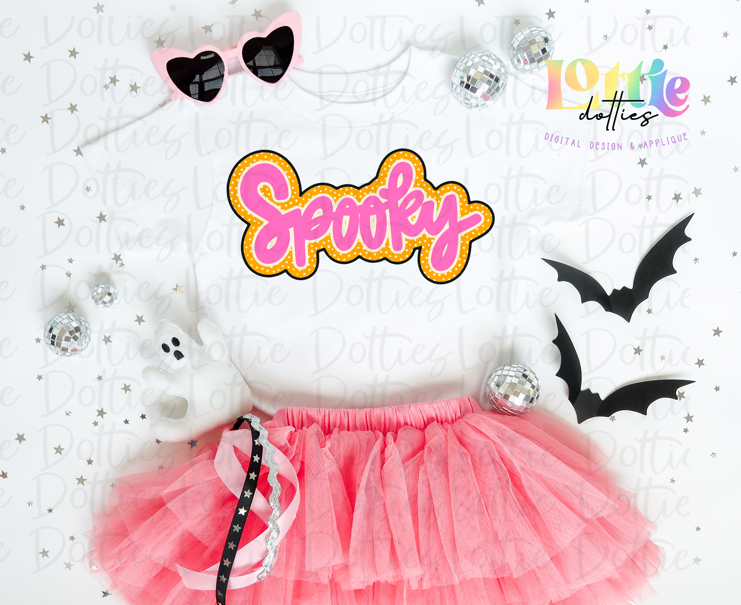 Spooky Png - Halloween Sublimation Design - Digital Download - Orange and Pink