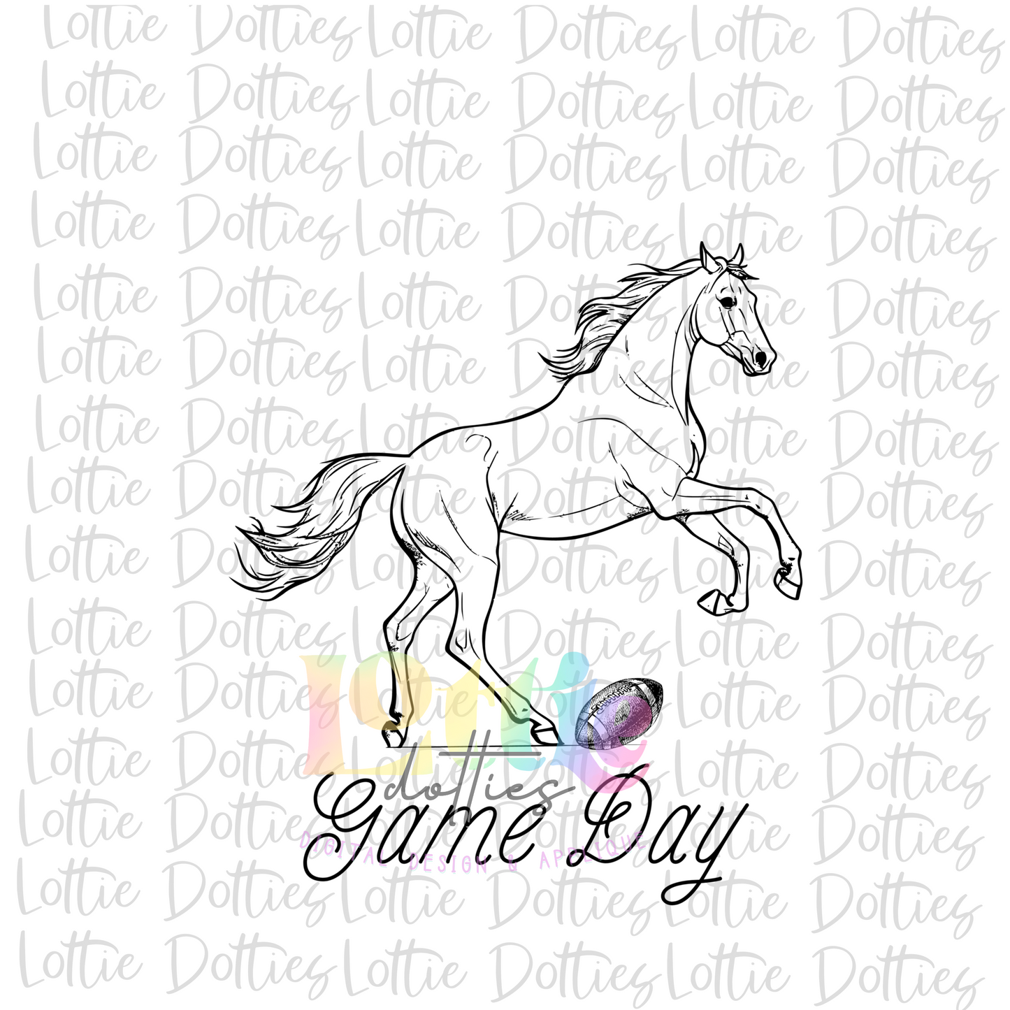 Game Day Mustang - PNG - Game Day - Sublimation - Digital Download