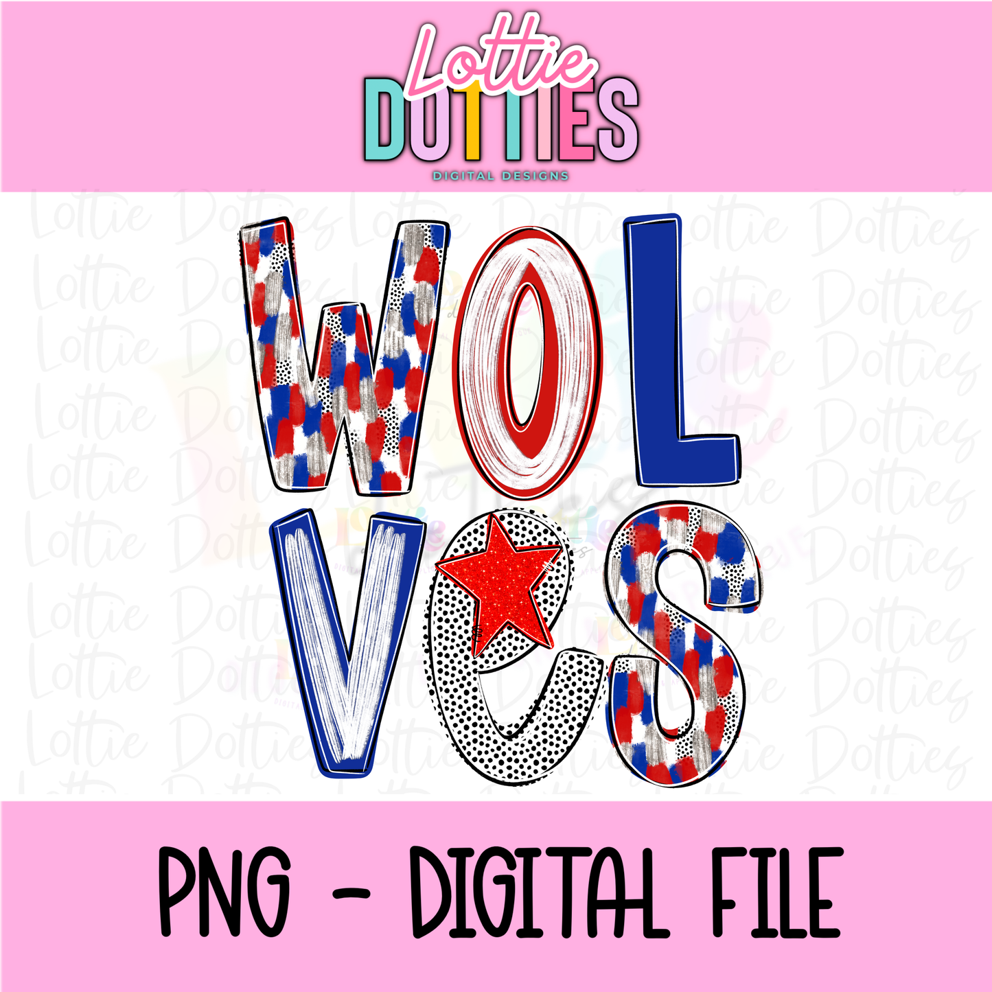 Wolves PNG - Wolves Mascot - Red and Royal