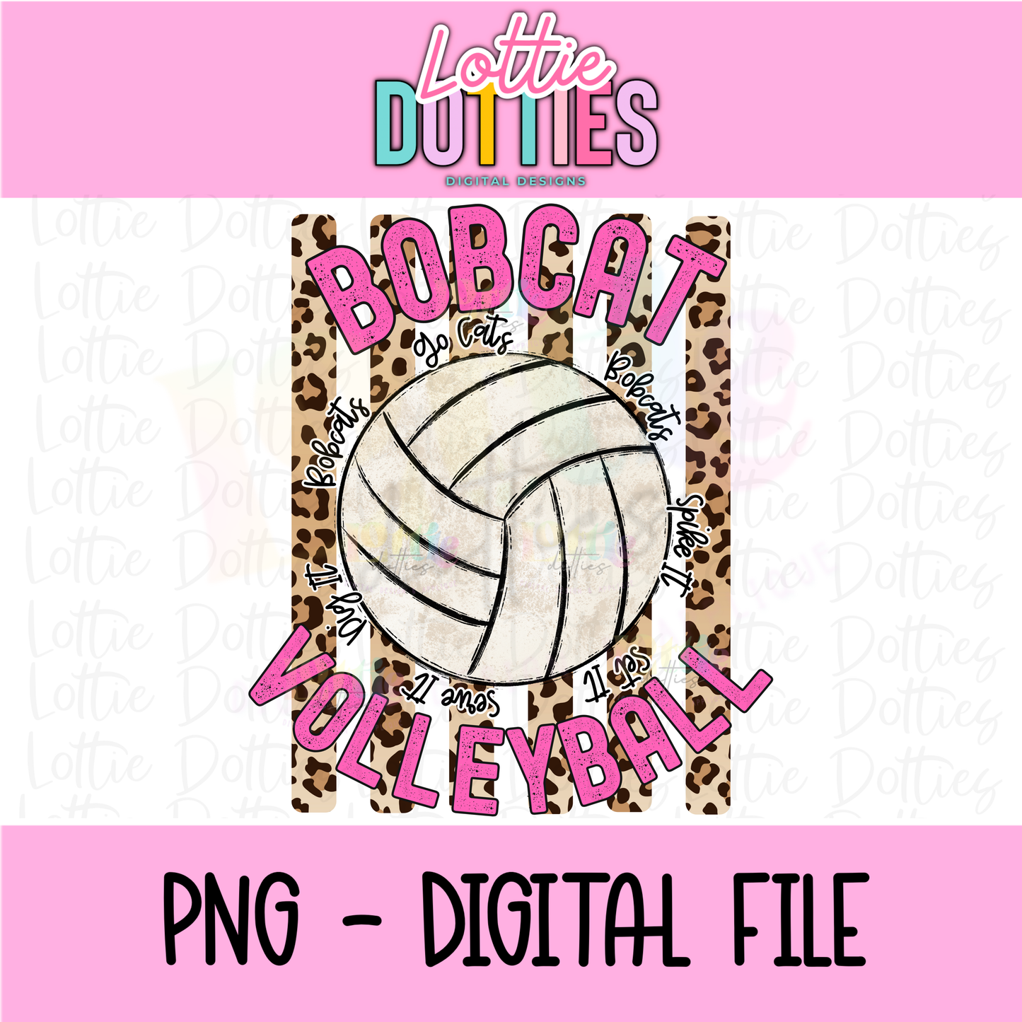 Volleyball PNG - Volleyball Design - Digital Download - Bobcat Volleyball