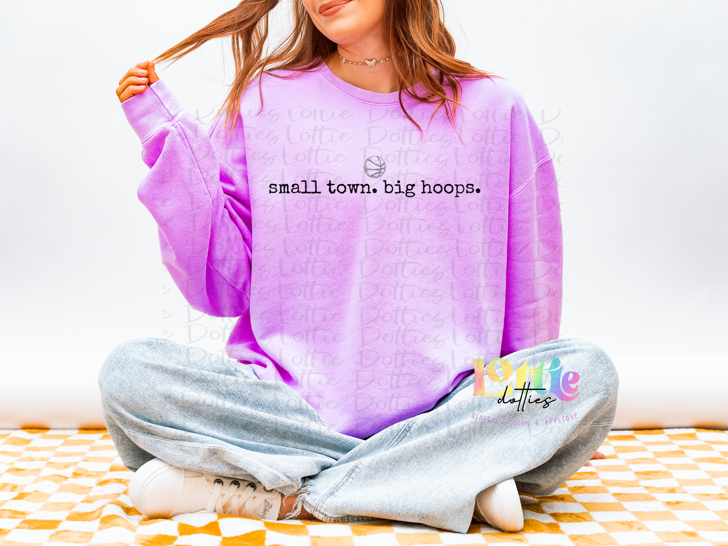 Small Town Big Hoops PNG | Basketball Outline Design | Small Town Sports Graphic | Game Day Shirt PNG