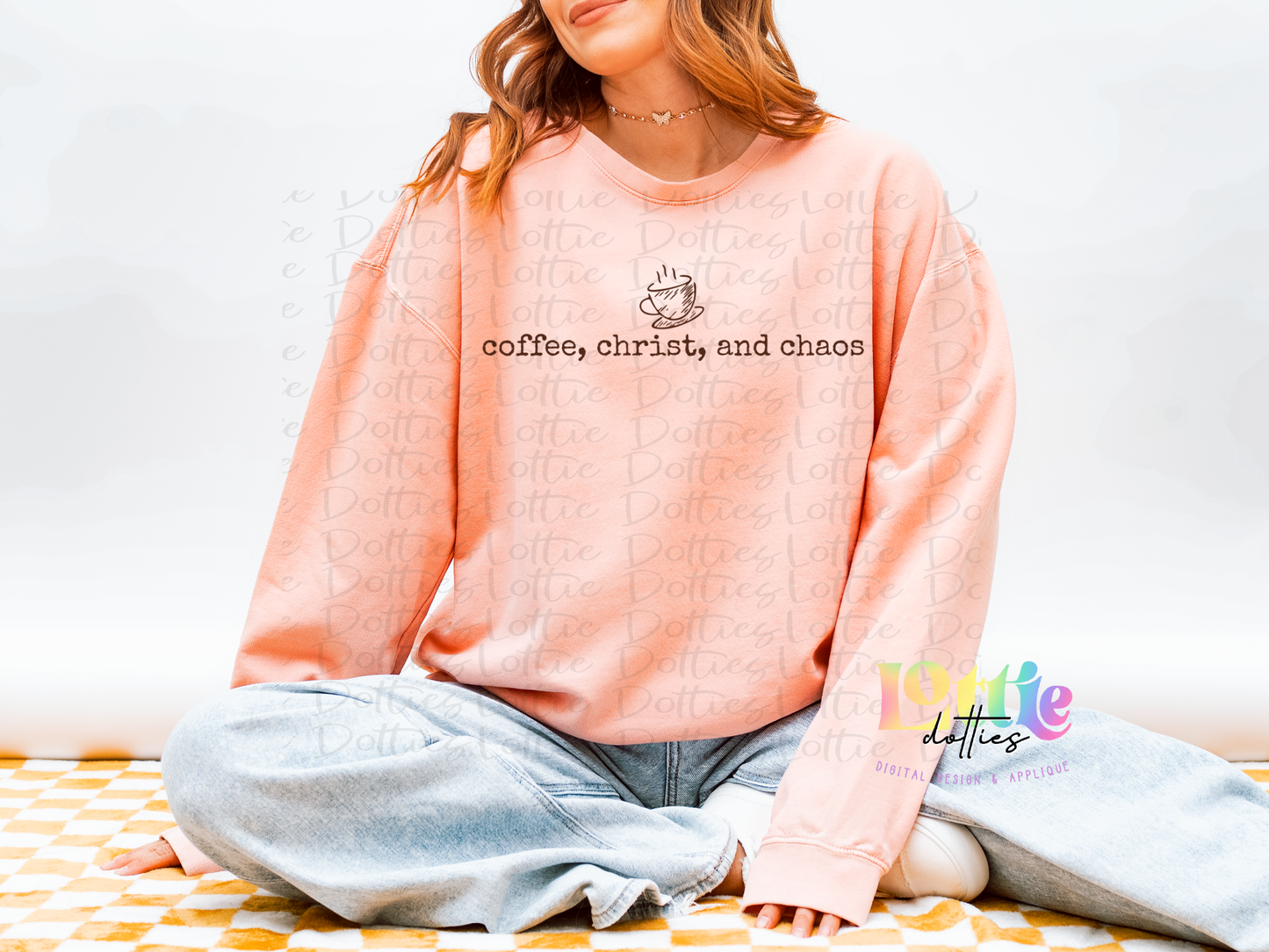 Coffee Christ and Chaos PNG | Christian Mom Life Design | Faith Quote | Coffee Lover Scripture Graphic