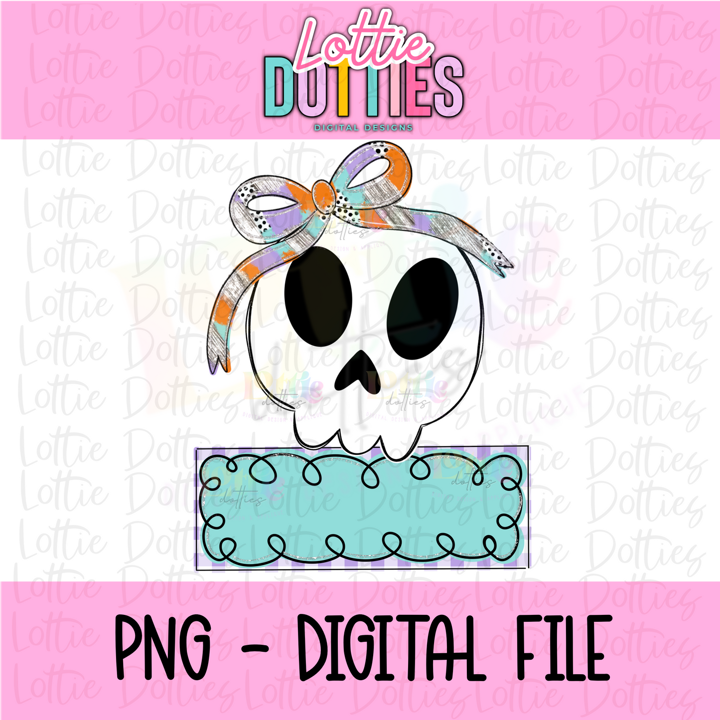 Skeleton Name Plate - Cute Skeleton PNG - Sublimation - Digital Download
