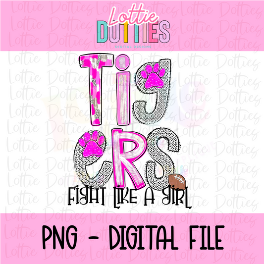 Tigers Pink Fight PNG - Tigers sublimation design - Digital Download